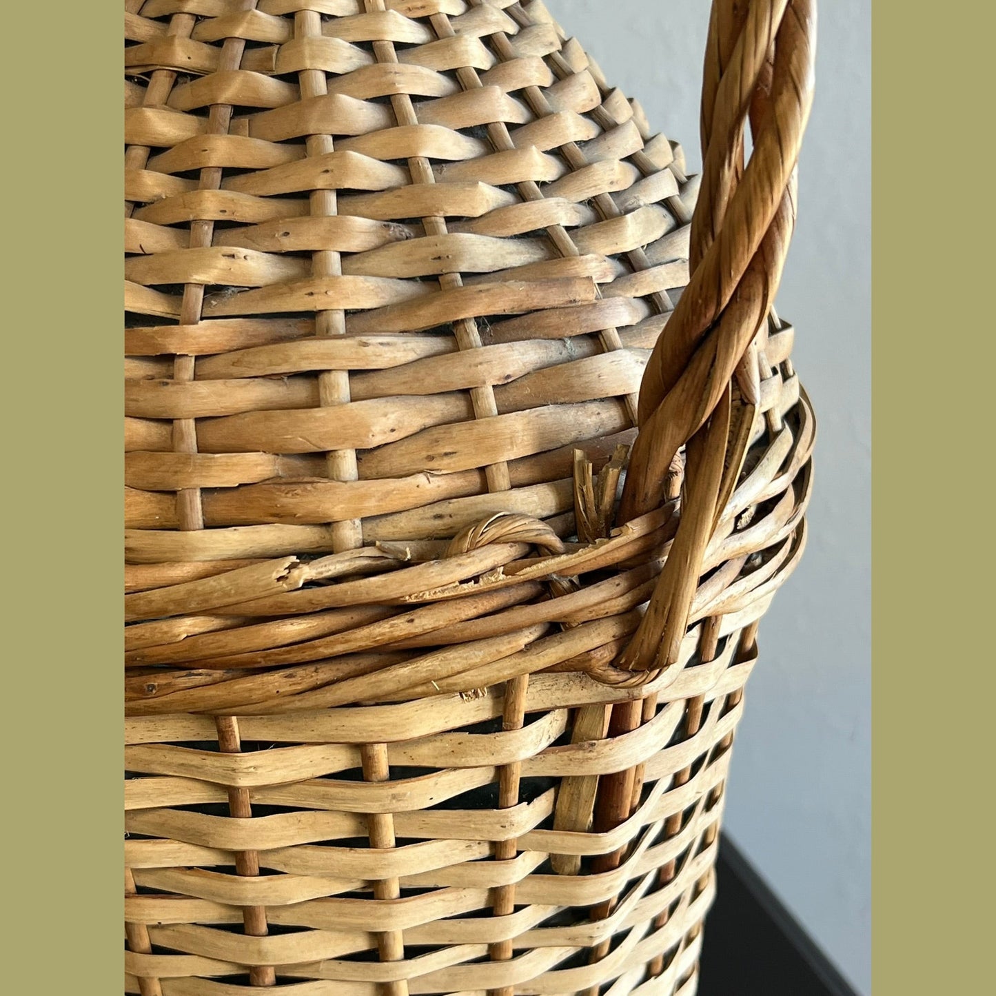 Vintage Hungarian Wicker Wine Bottle #51302