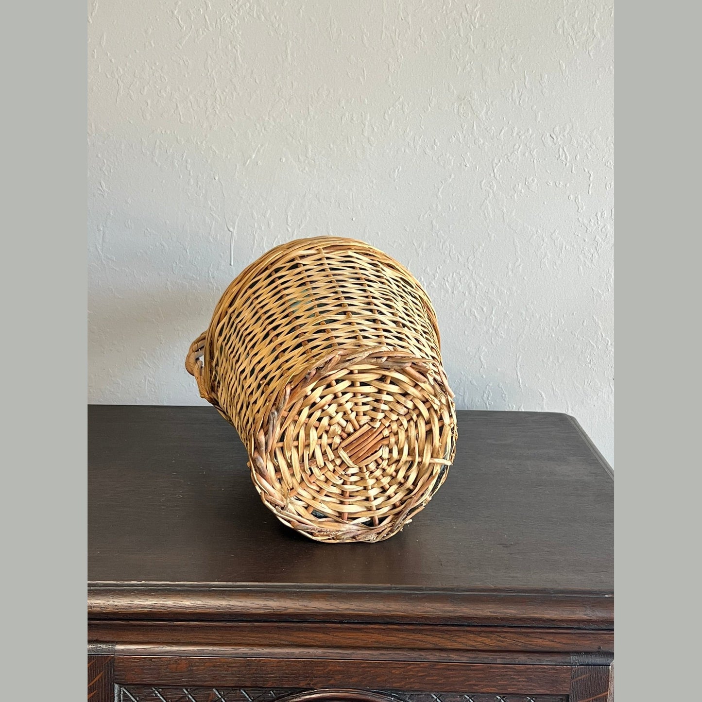 Vintage Hungarian Wicker Wine Bottle #51302