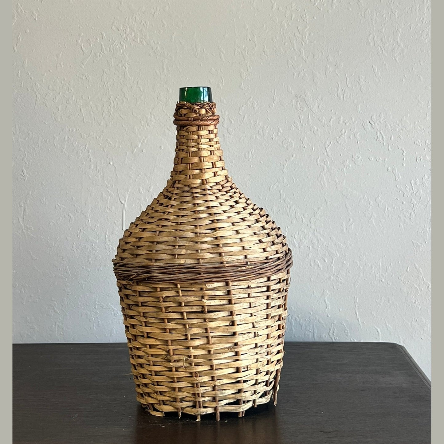 Vintage Hungarian Medium Wicker Wine Bottle #51204