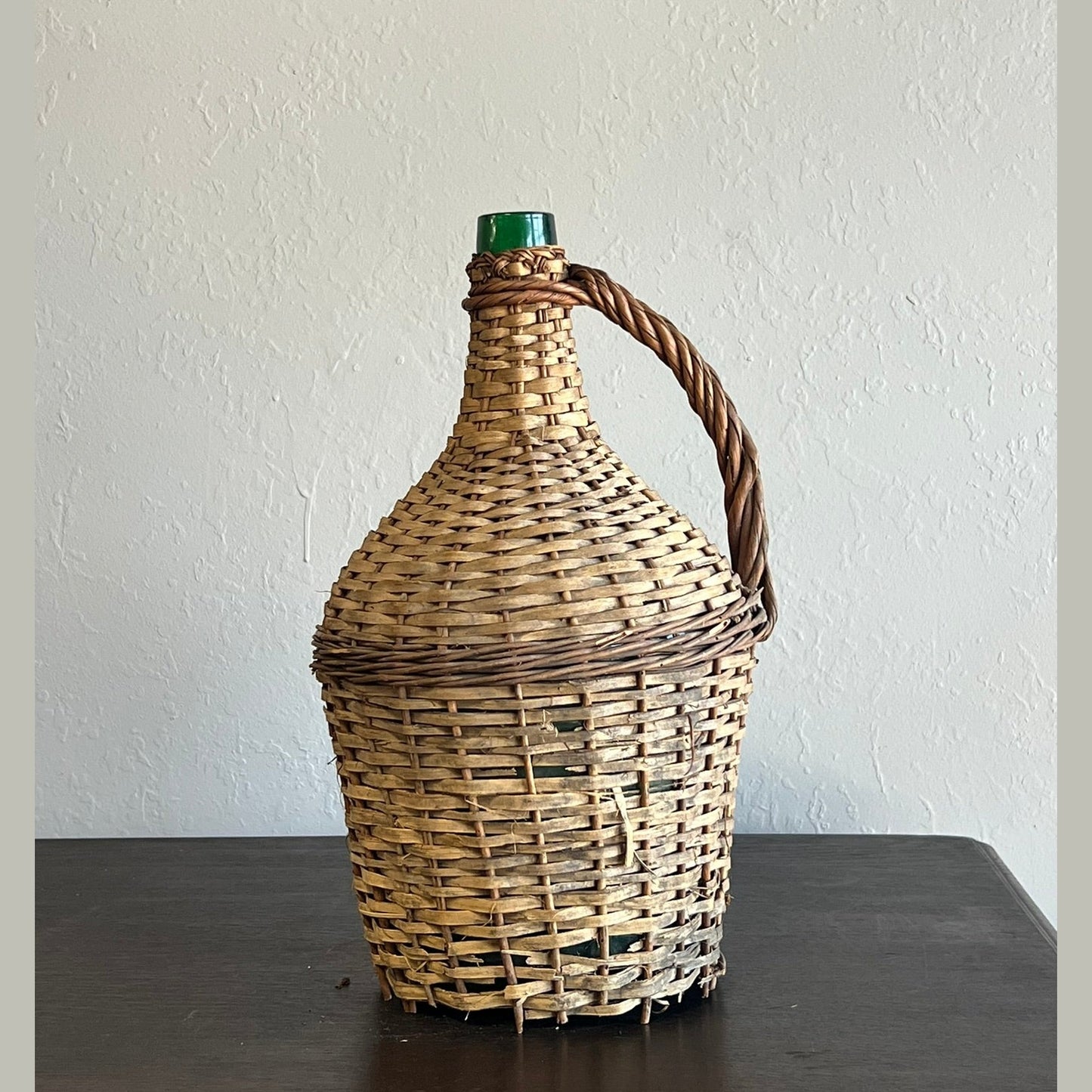 Vintage Hungarian Medium Wicker Wine Bottle #51204