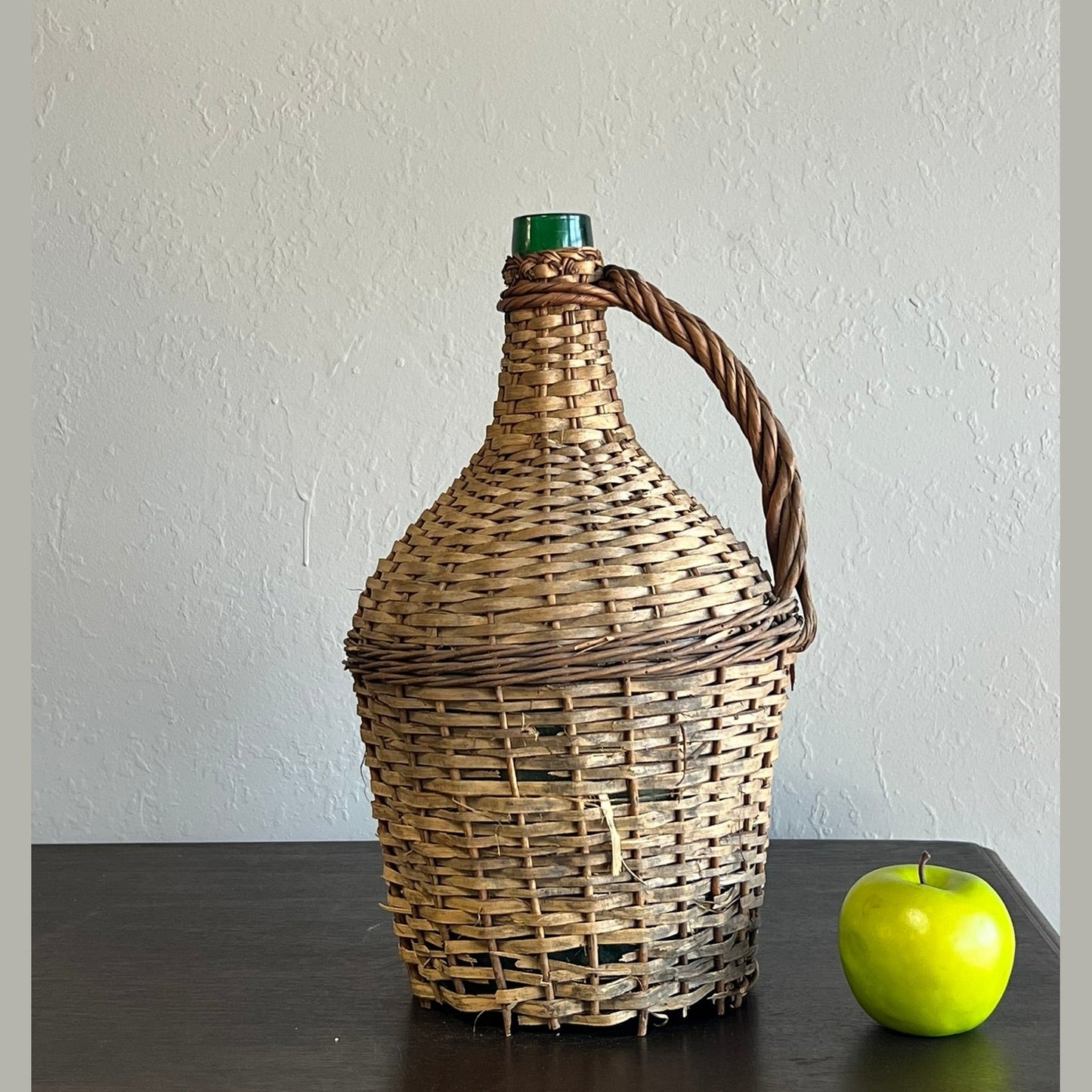 Vintage Hungarian Medium Wicker Wine Bottle #51204