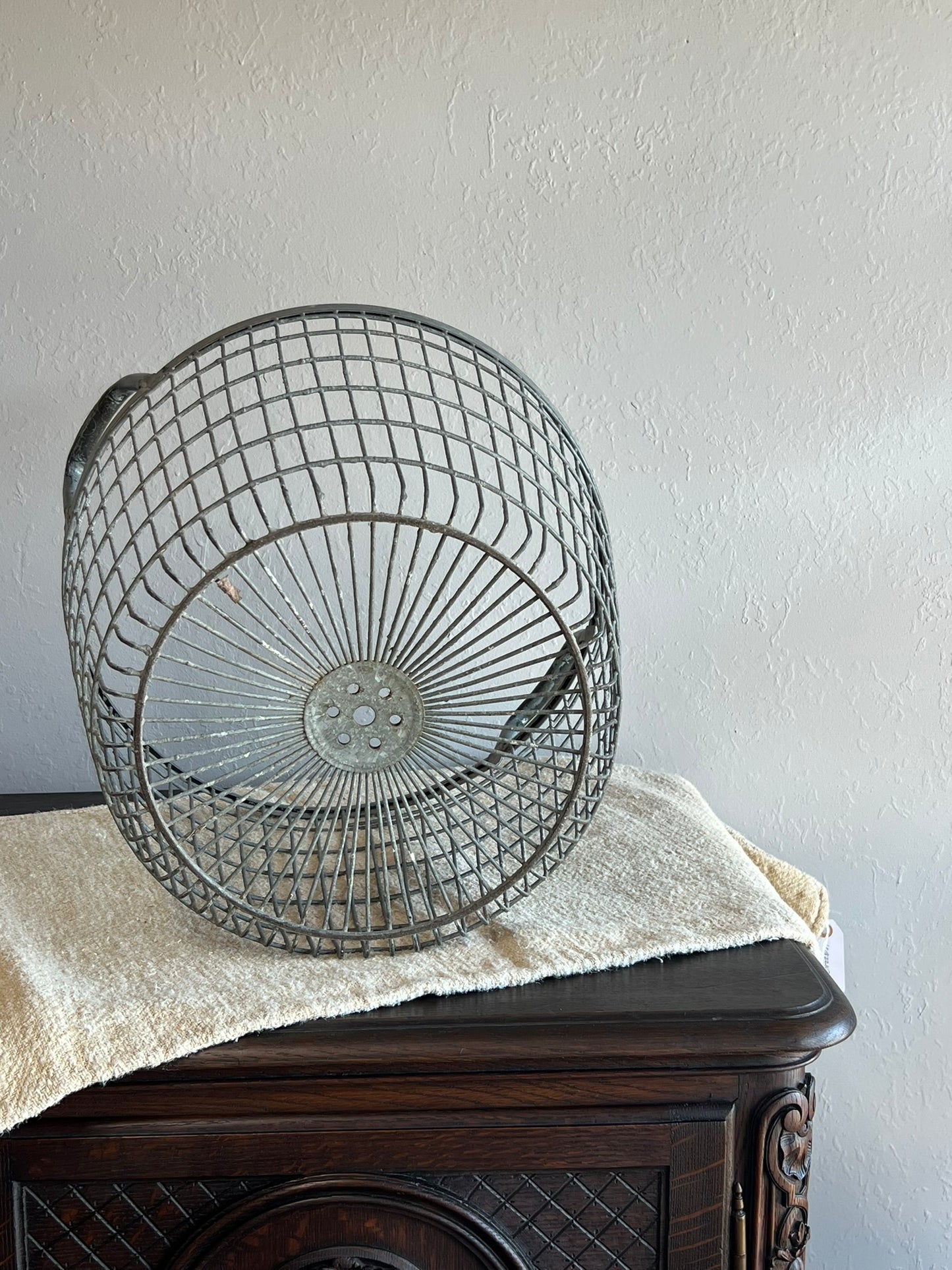 Vintage Hungarian Metal Apple Basket – Rustic Farmhouse Storage