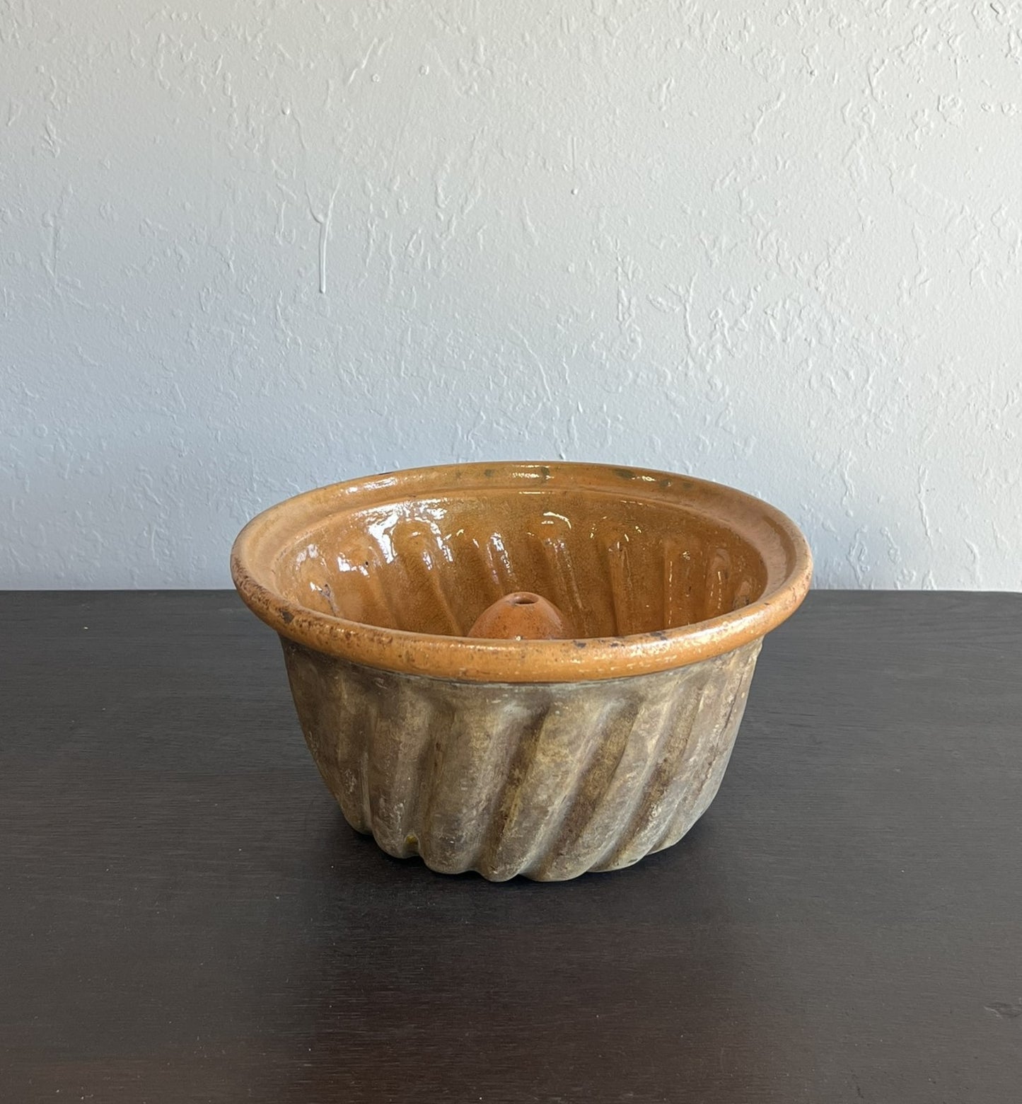Antique French Glazed Bundt Cake Mold – Terracotta Kouglof Baking Dish #405