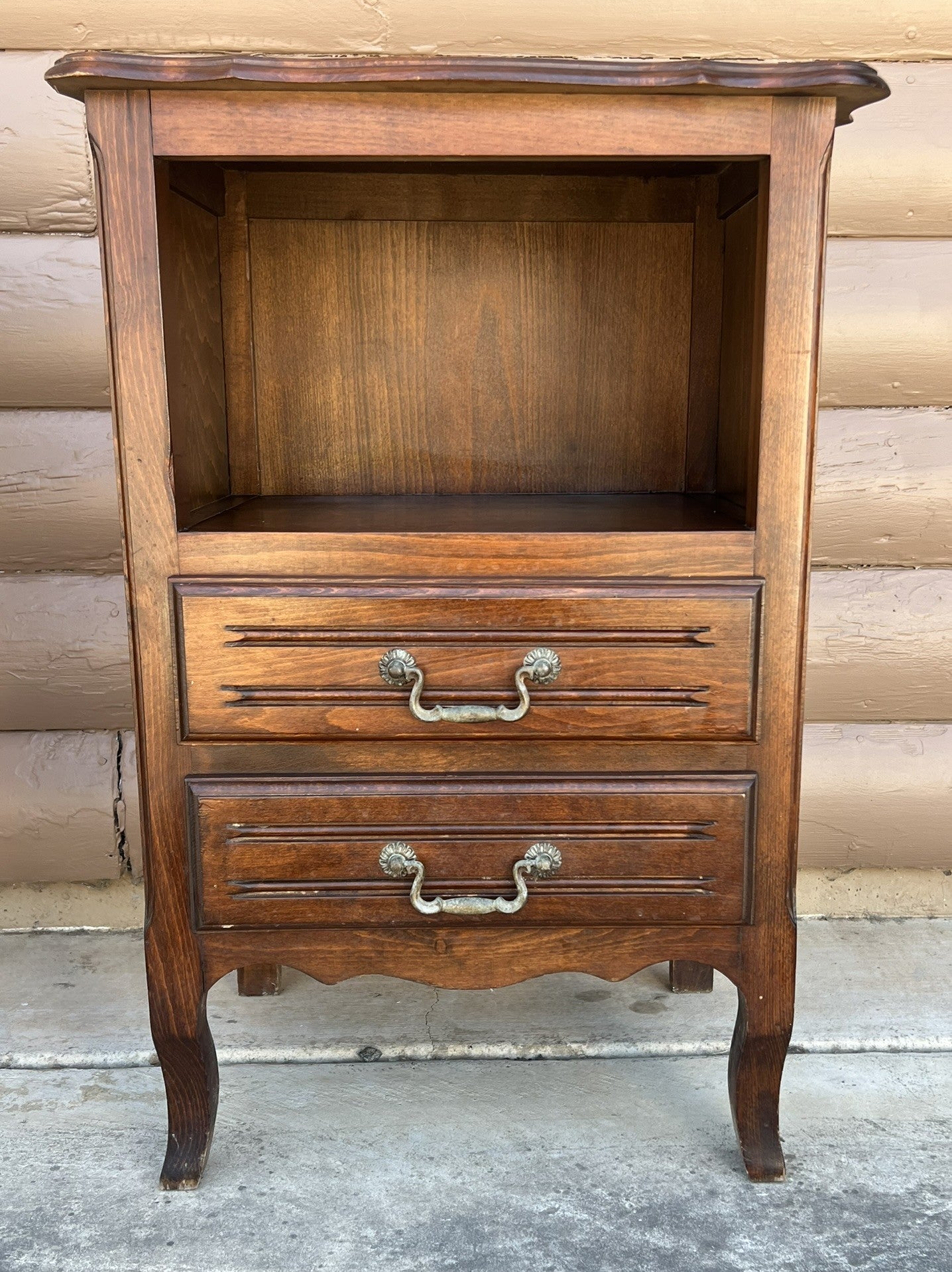 Vintage Belgian Rustic Style Small Chest of Drawers with Open Shelf  #237
