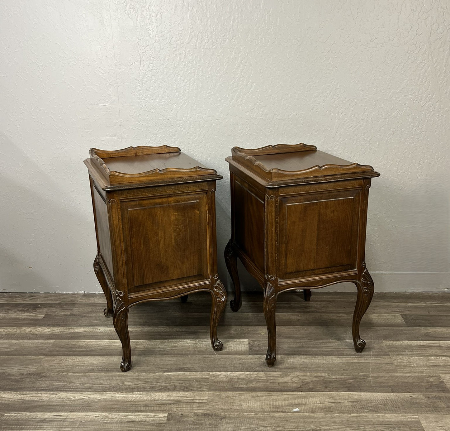 Pair of Vintage Belgian Oak Sofa Tables or Nightstands