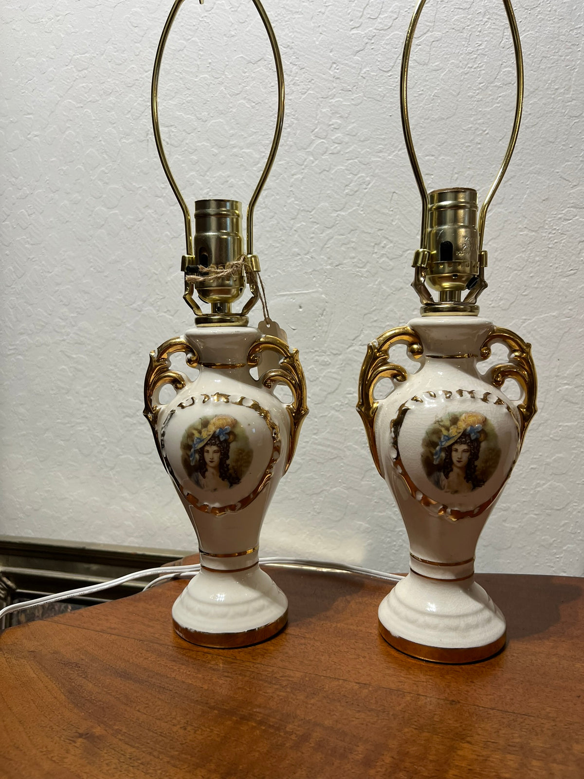 Vintage Porcelain Table Lamps – Pair