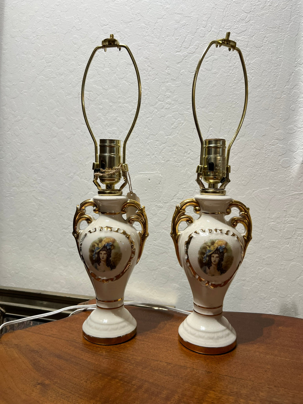 Vintage Porcelain Table Lamps – Pair