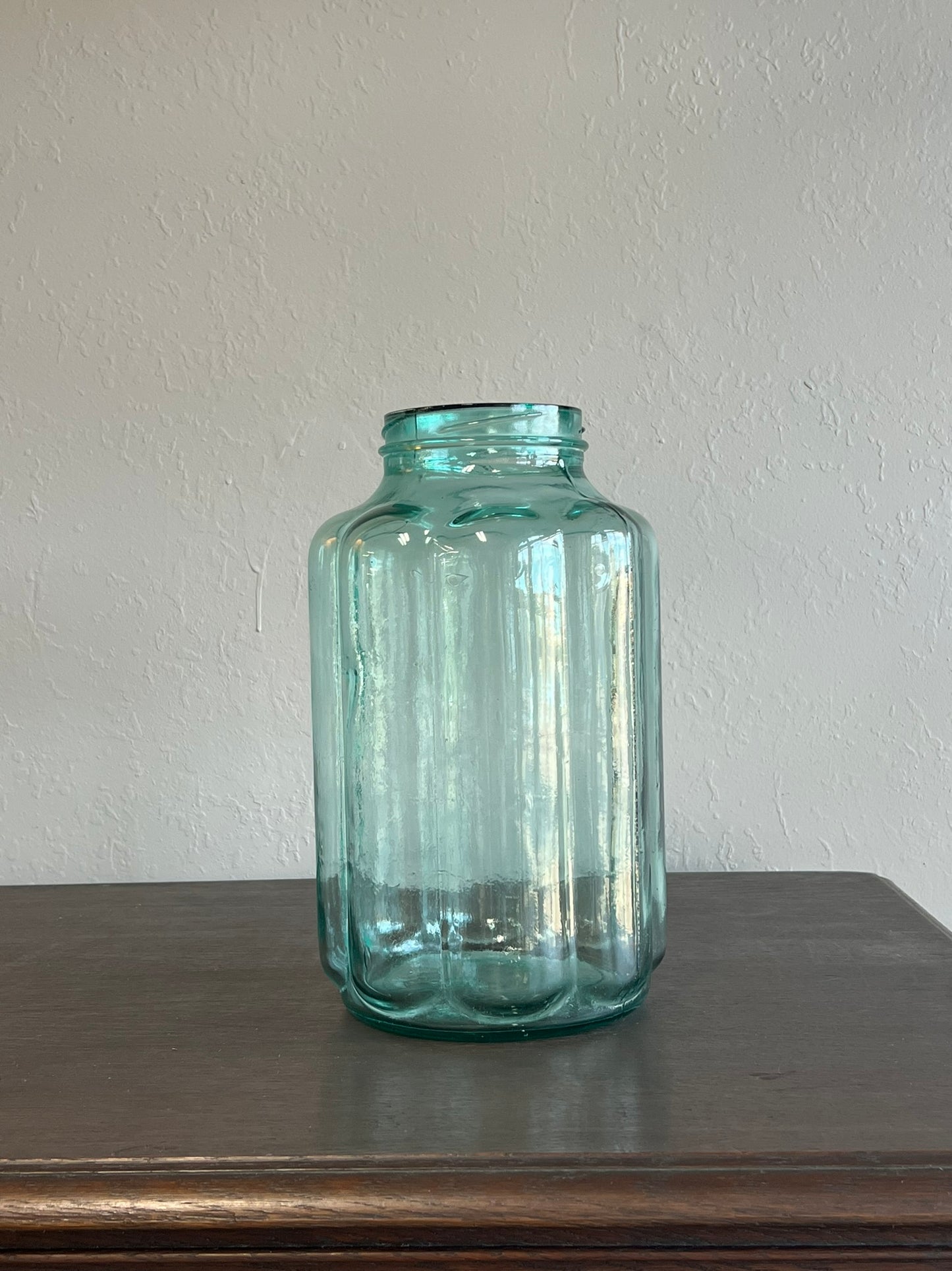Blue Ribbed Hungarian Pickle Jar