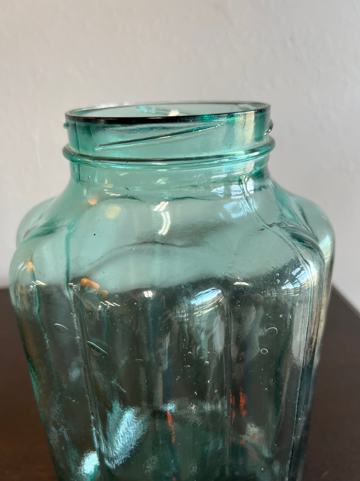 Blue Ribbed Hungarian Pickle Jar