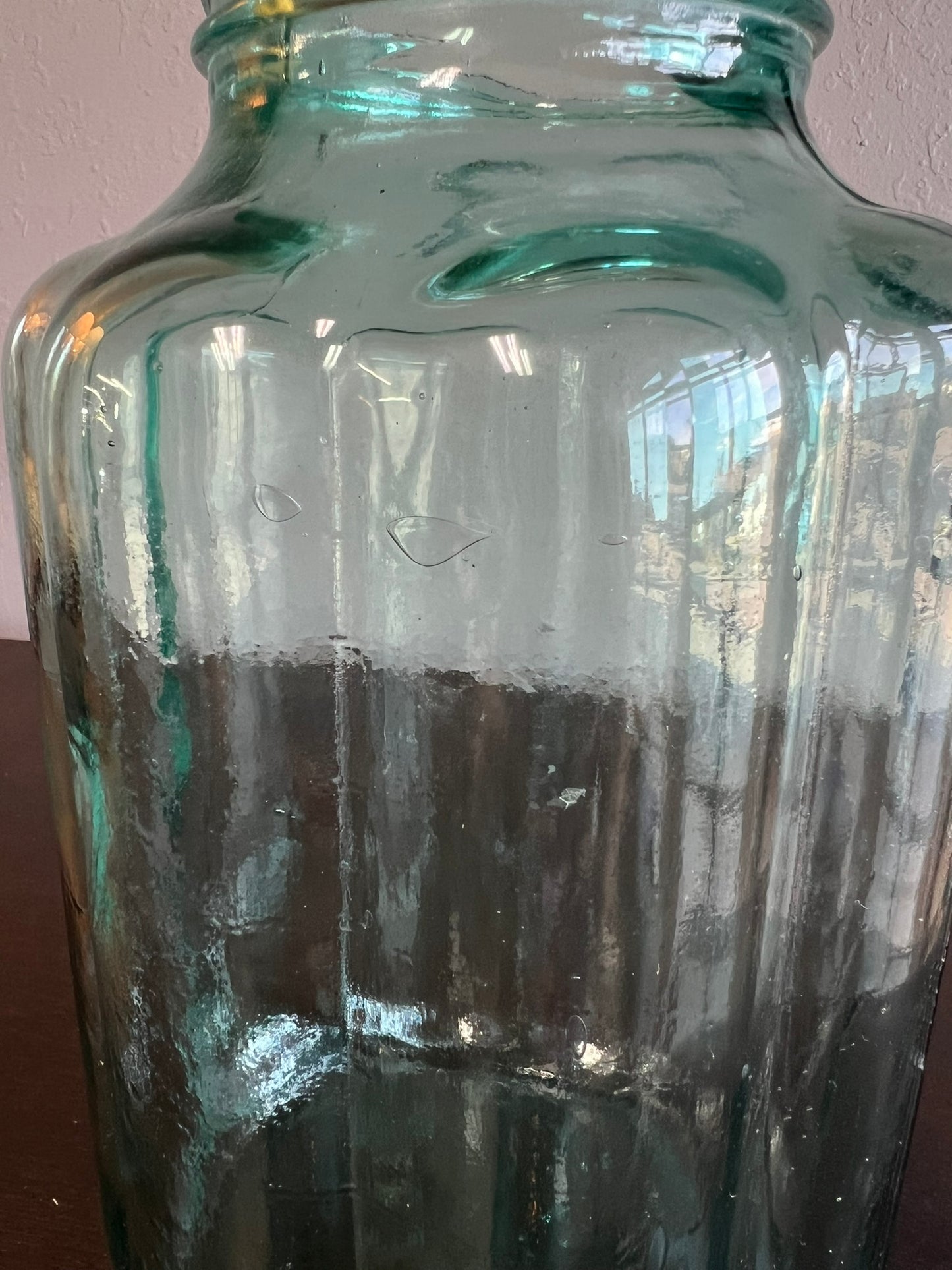 Blue Ribbed Hungarian Pickle Jar