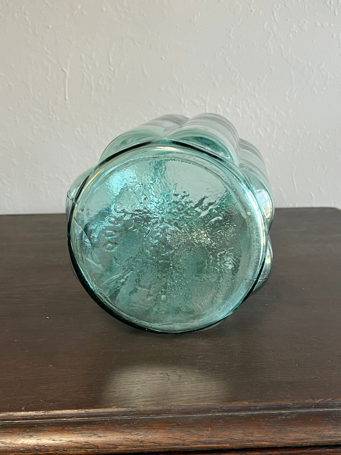 Blue Ribbed Hungarian Pickle Jar