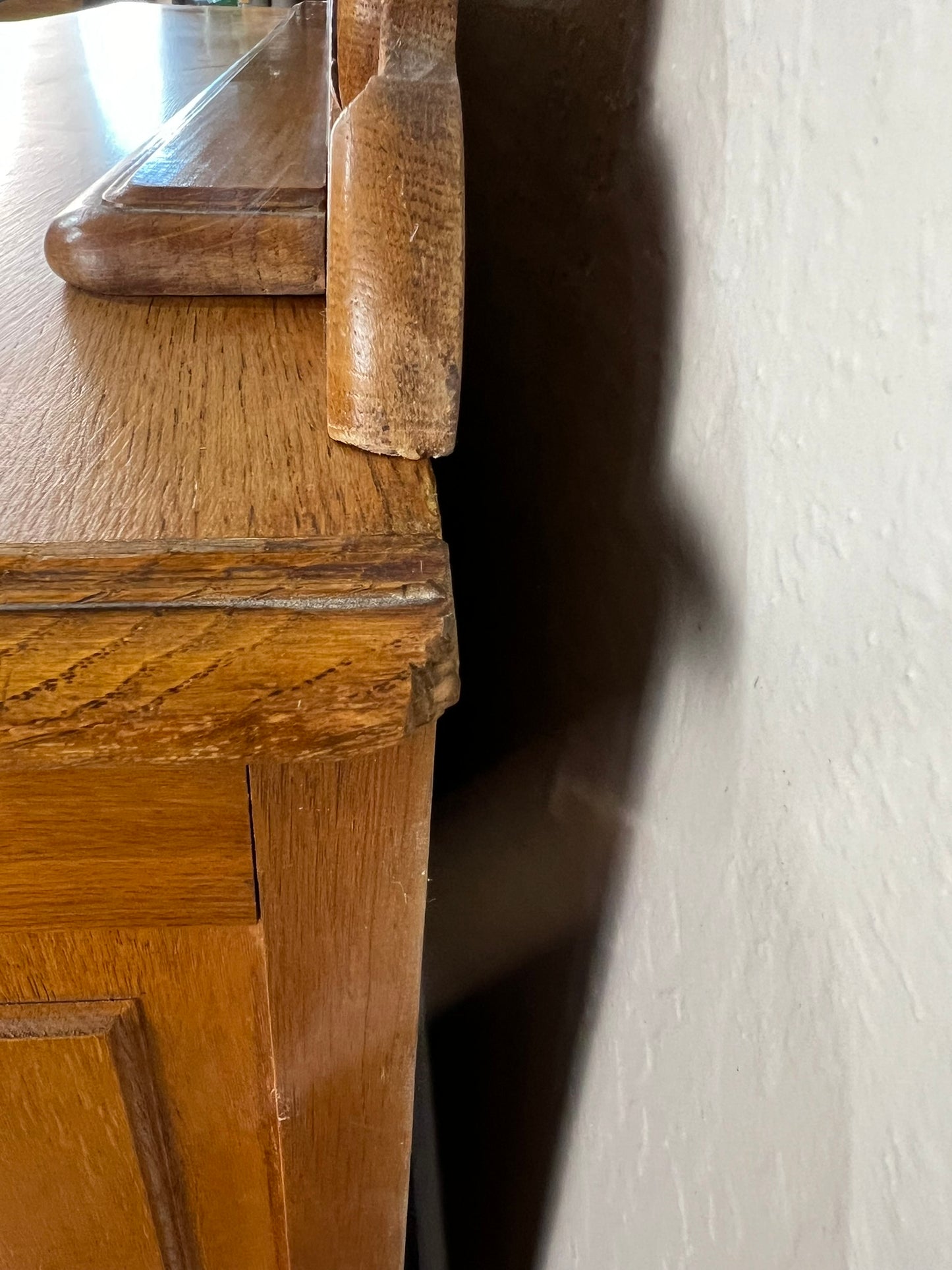 Vintage Belgian Light Oak Buffet - Extra Long