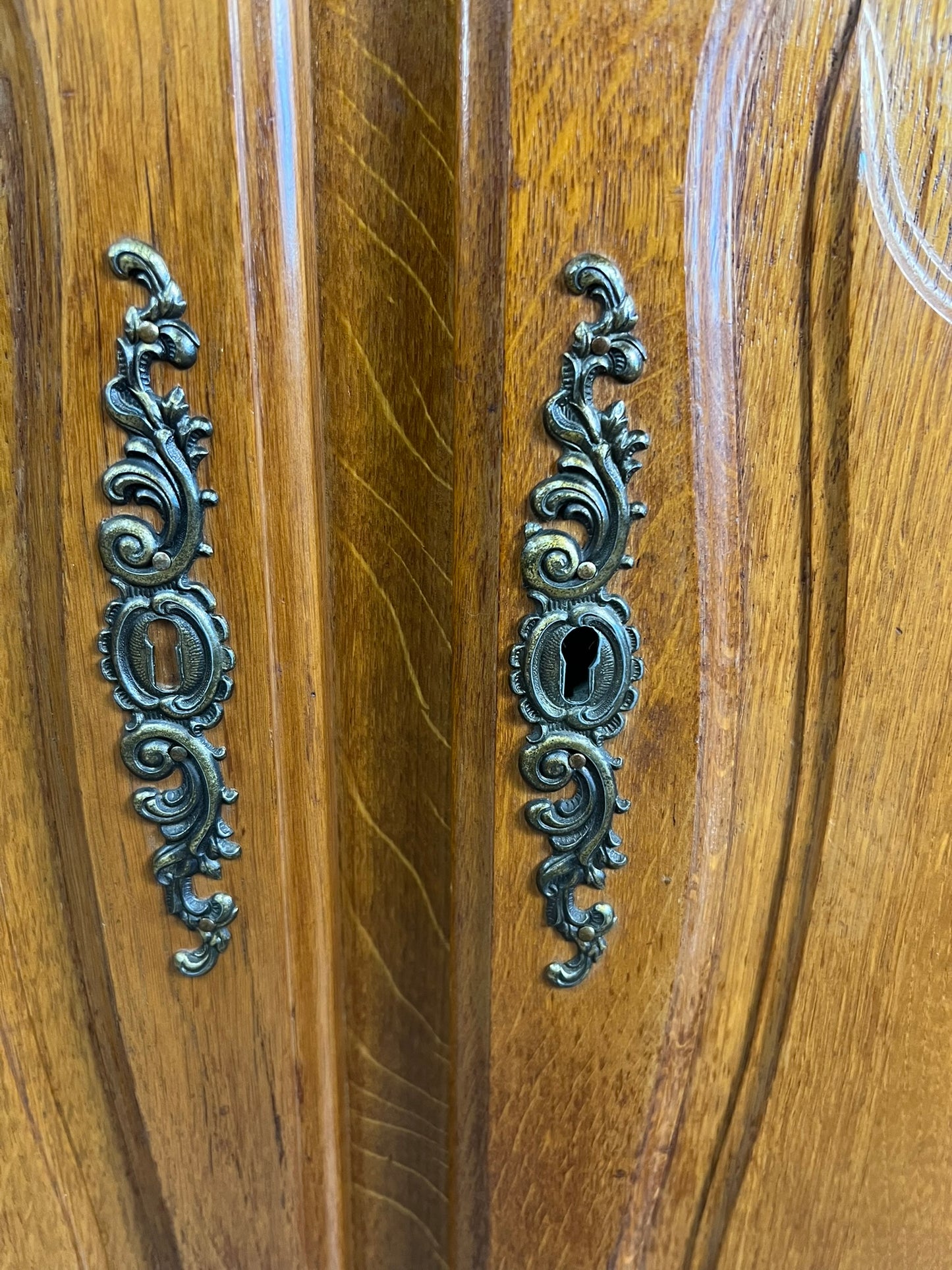 Vintage Belgian Light Oak Buffet - Extra Long