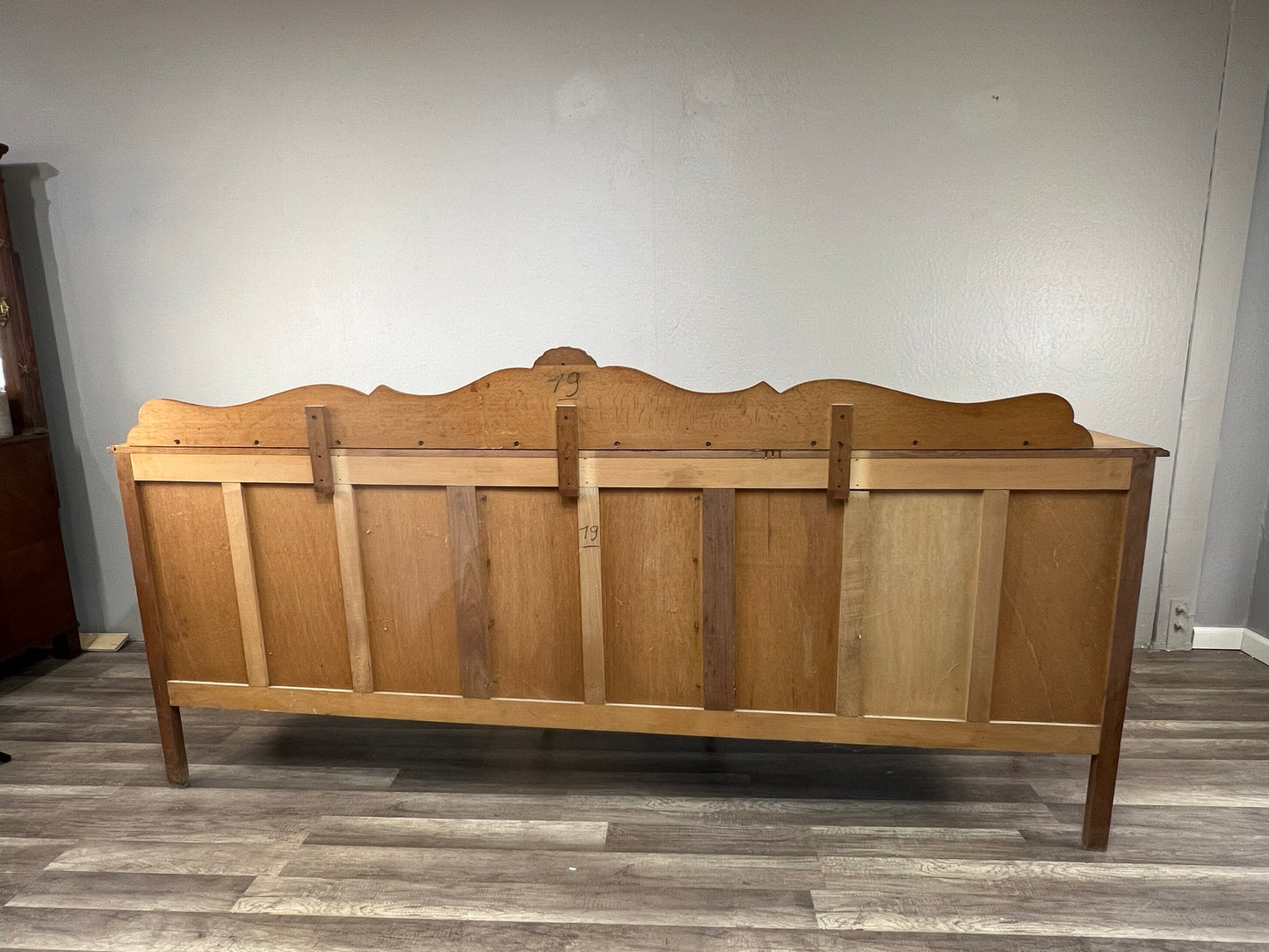 Vintage Belgian Light Oak Buffet - Extra Long