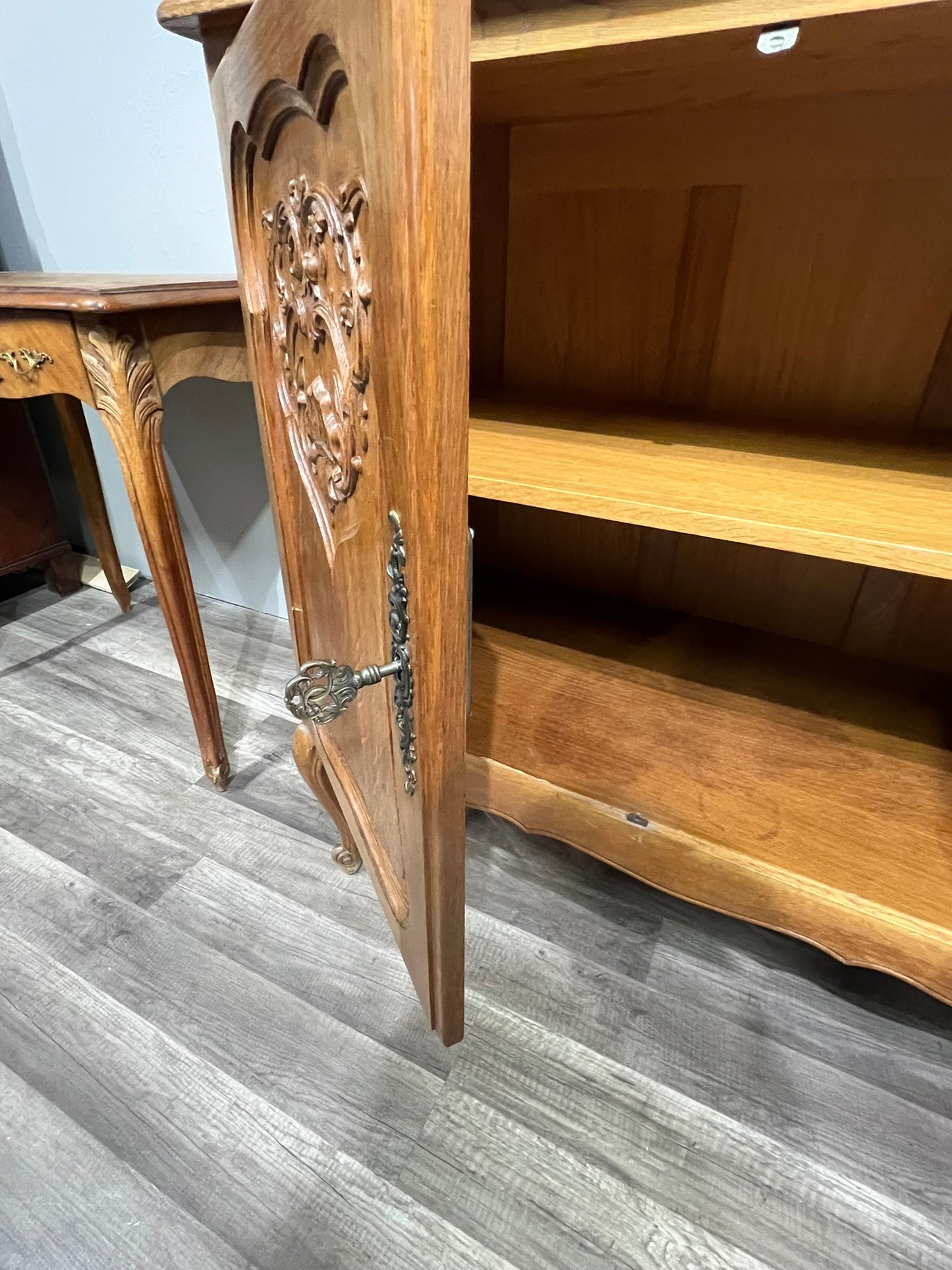 Vintage Belgian Light Oak Buffet - Extra Long