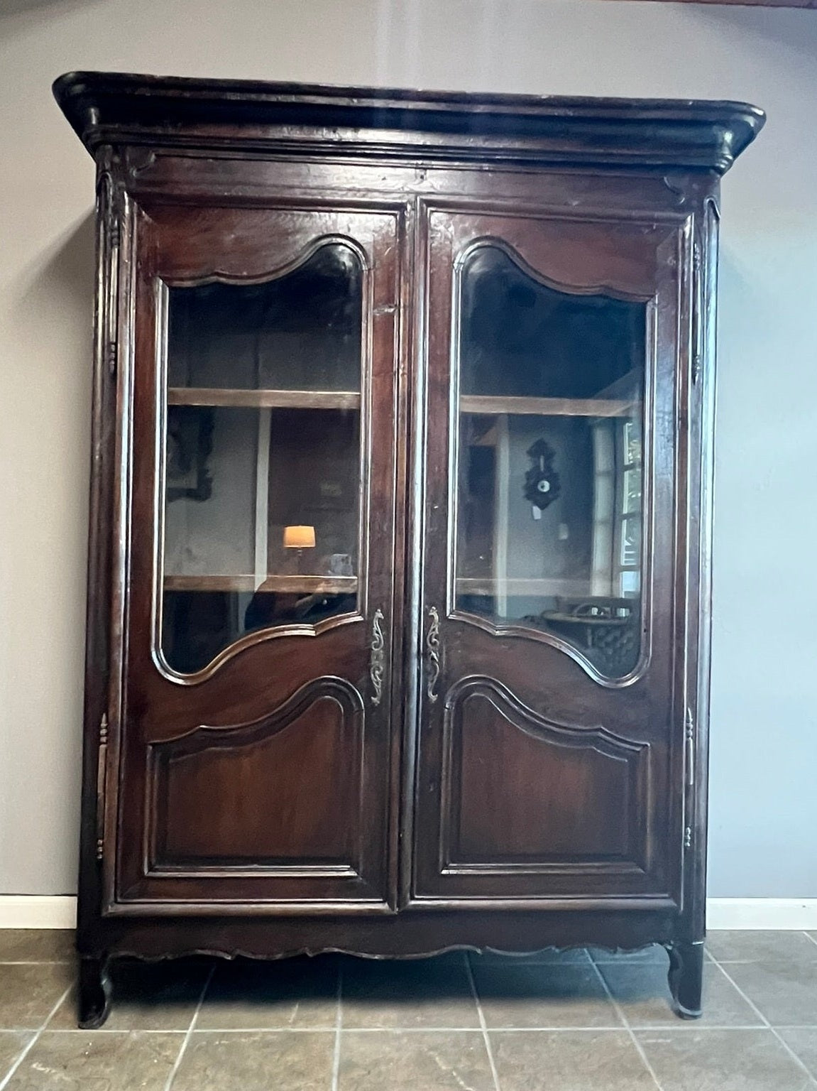 French Provencial Dark Oak Armoire