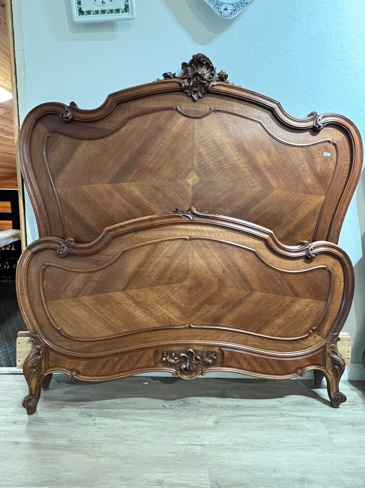 Antique French Walnut Louis XV Bed