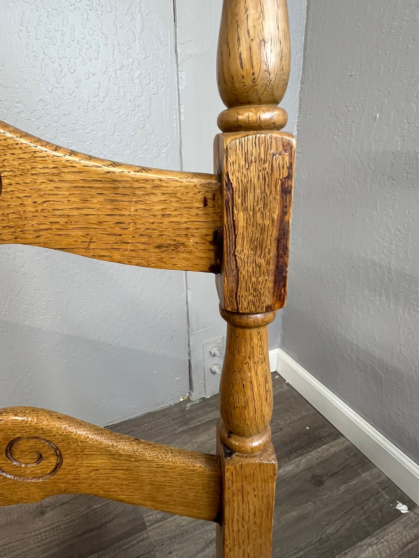 Vintage Belgian Oak Pull Out Extending Leaves Table