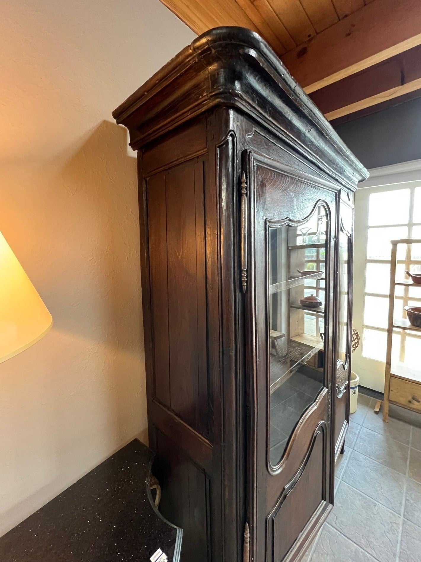 French Provencial Dark Oak Armoire