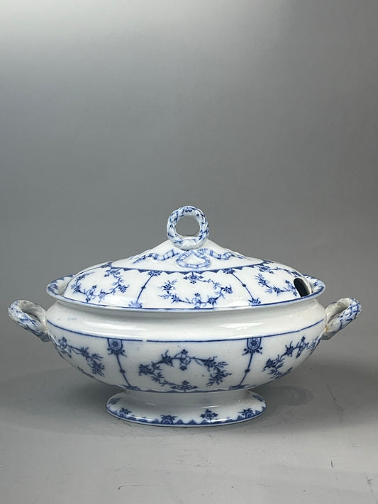 Vintage European Blue & White Vegetable Tureen
