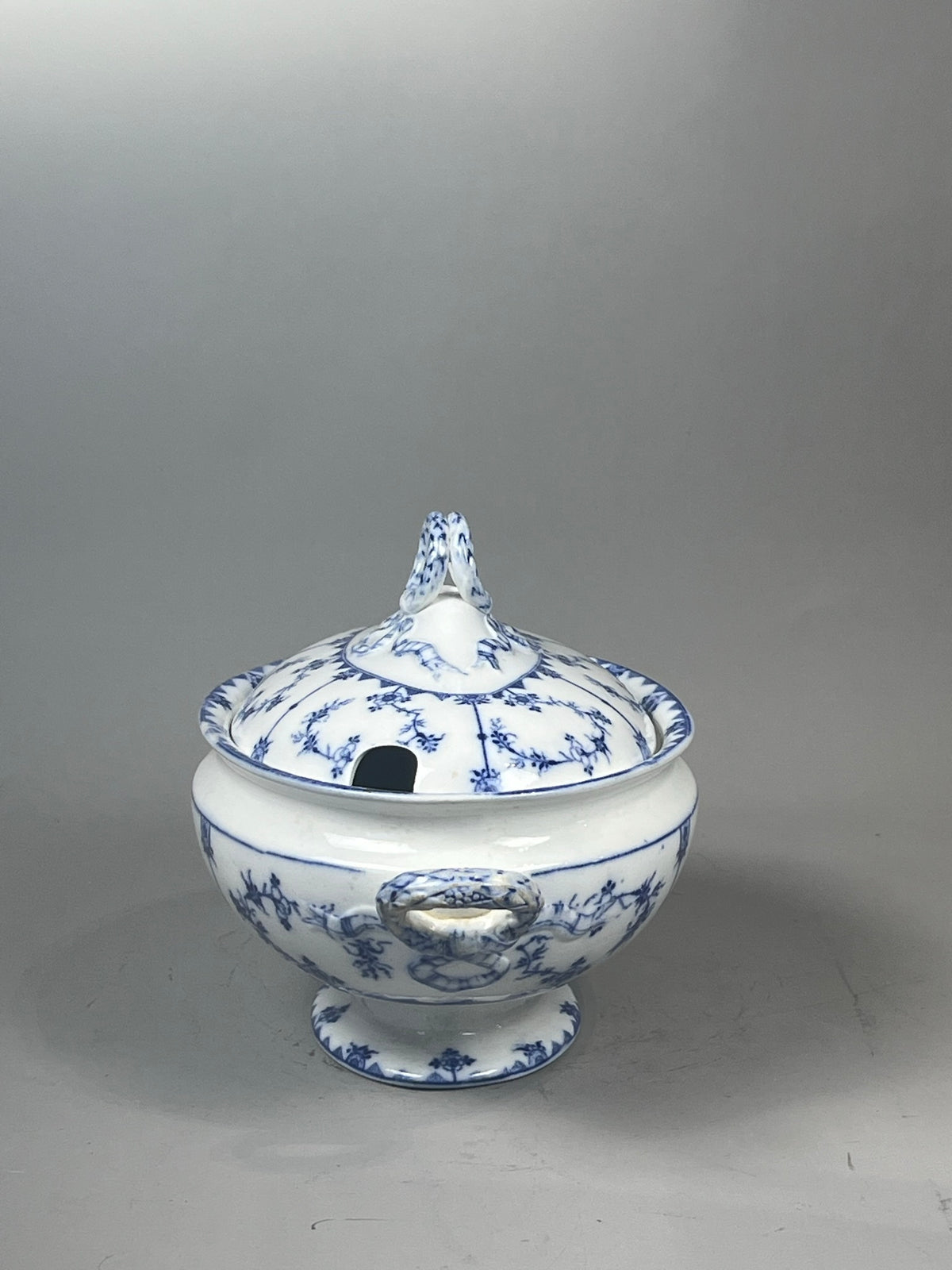 Vintage European Blue & White Vegetable Tureen