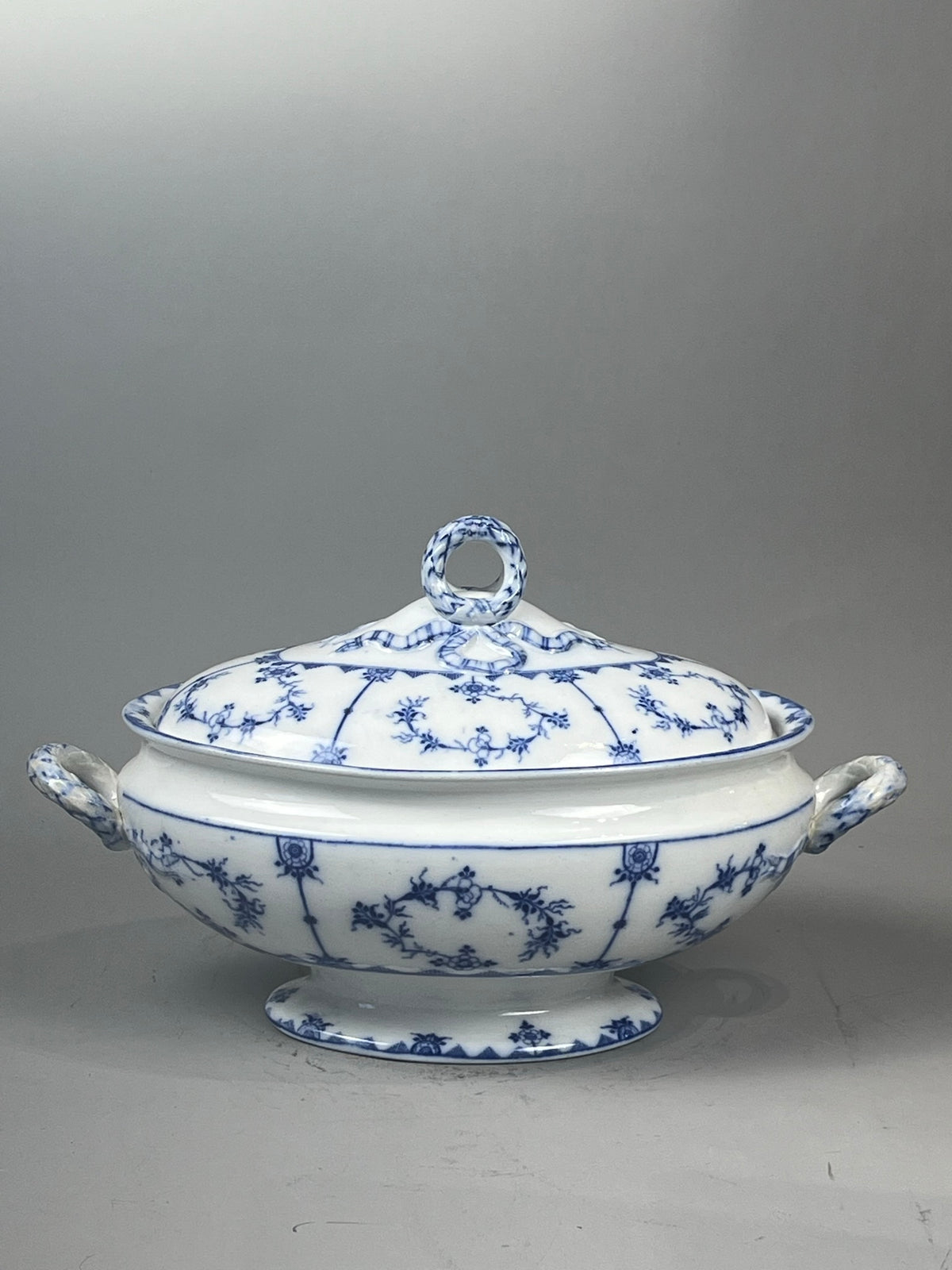 Vintage European Blue & White Vegetable Tureen