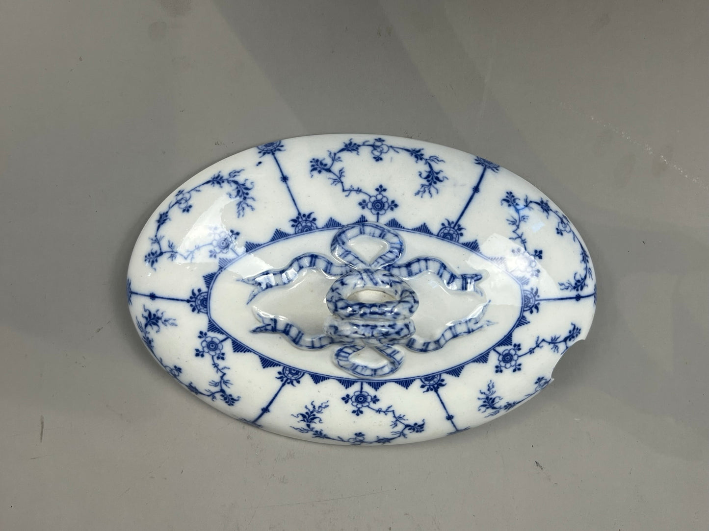 Vintage European Blue & White Vegetable Tureen