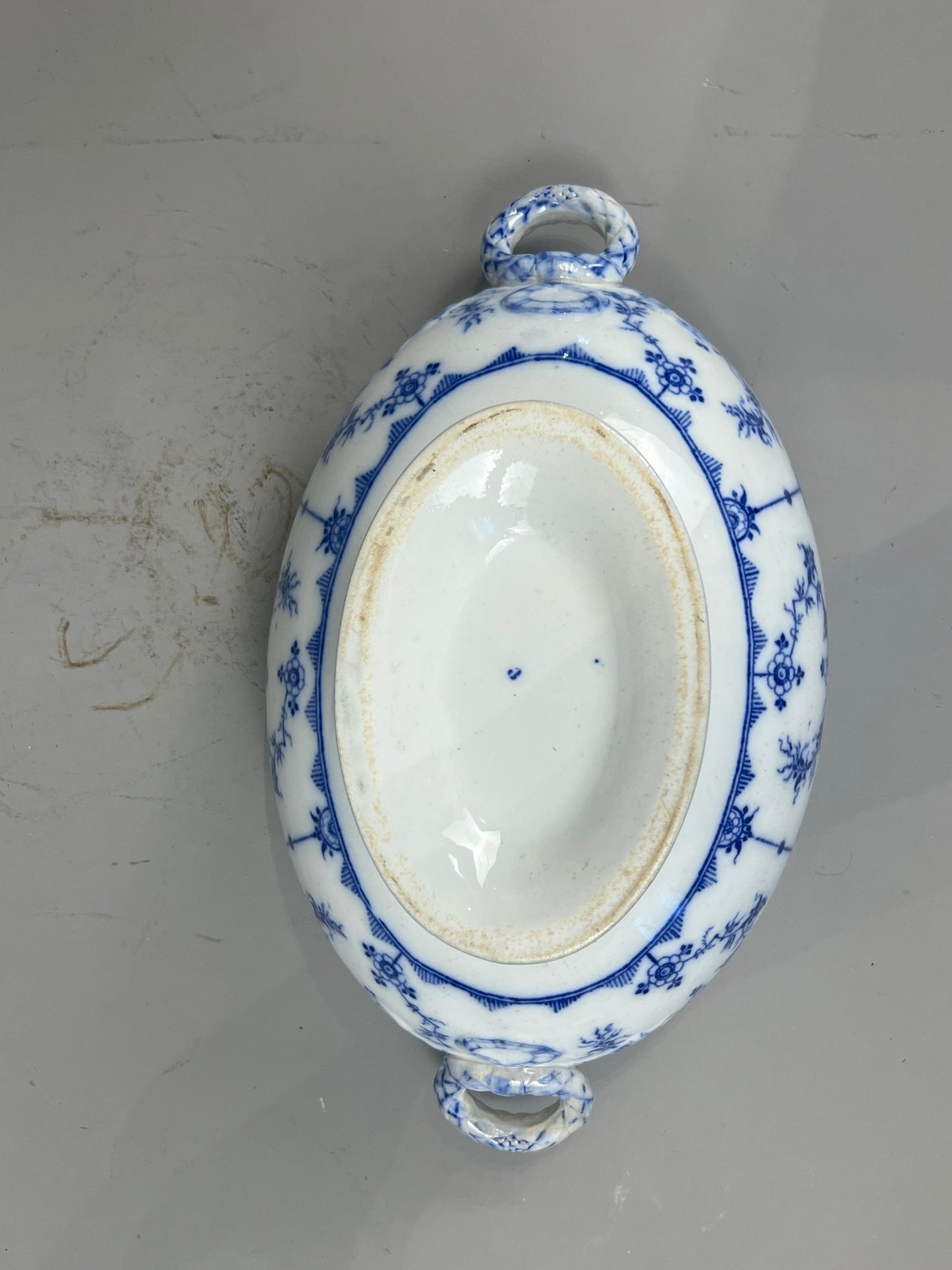 Vintage European Blue & White Vegetable Tureen