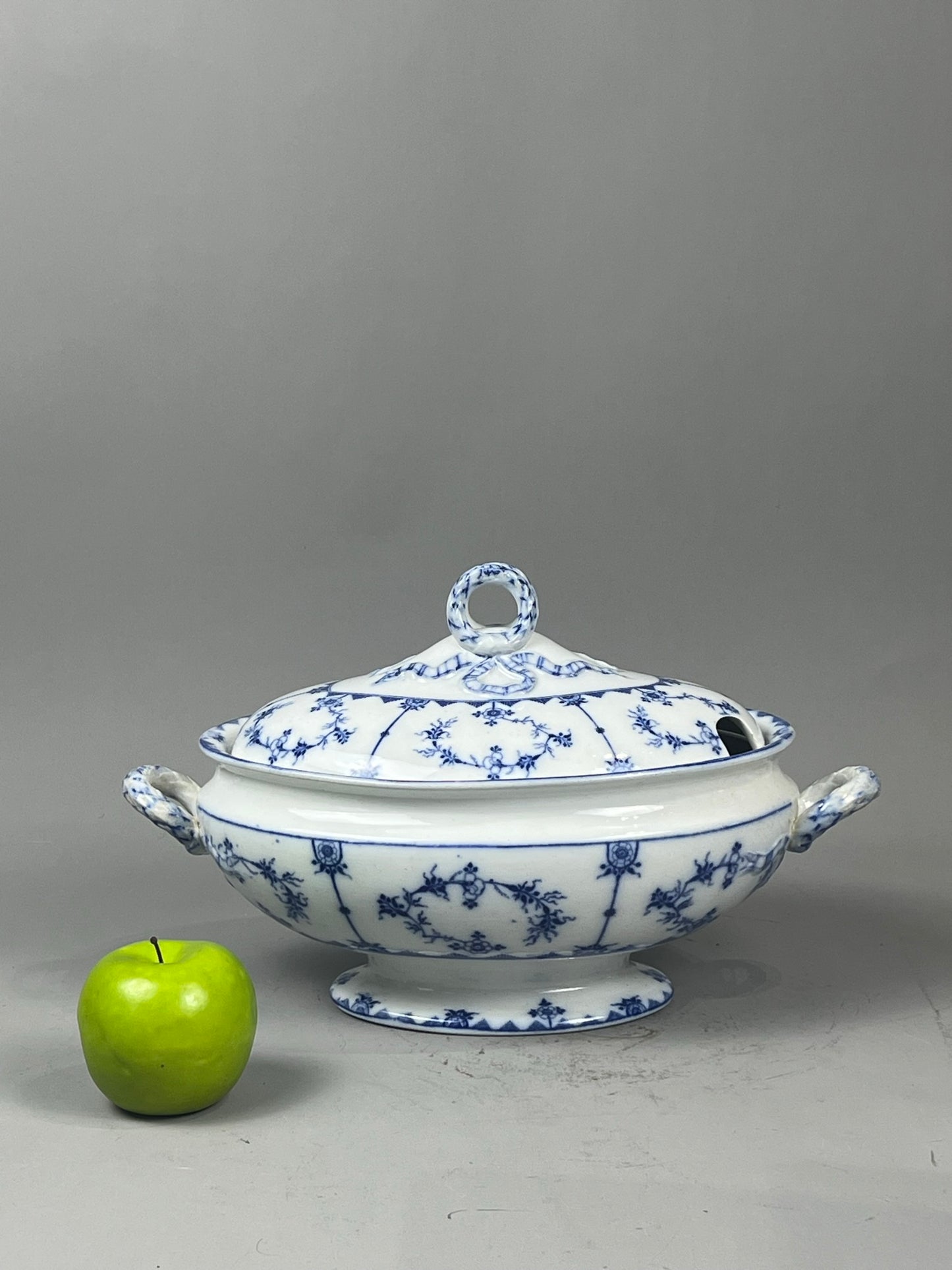 Vintage European Blue & White Vegetable Tureen