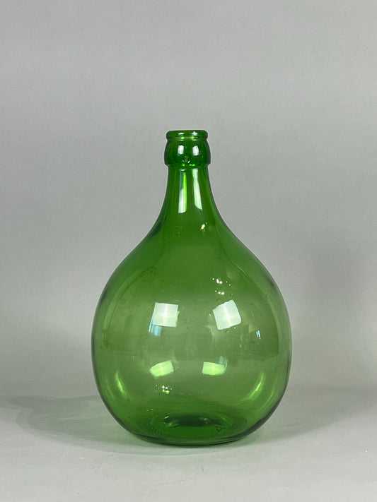 Vintage Hungarian Green Round Demijohn