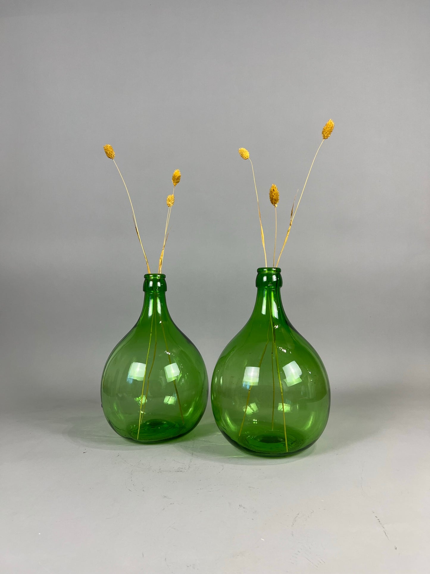 Vintage Hungarian Green Round Demijohn