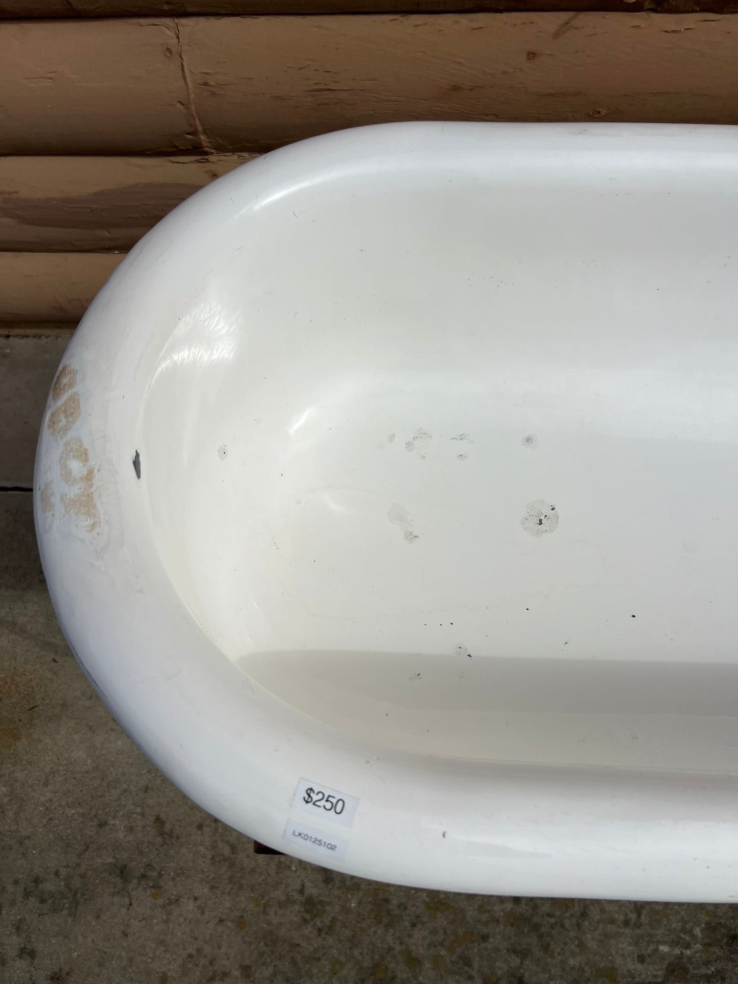 Vintage Hungarian Enamel Baby Bath on Iron Stand –#102