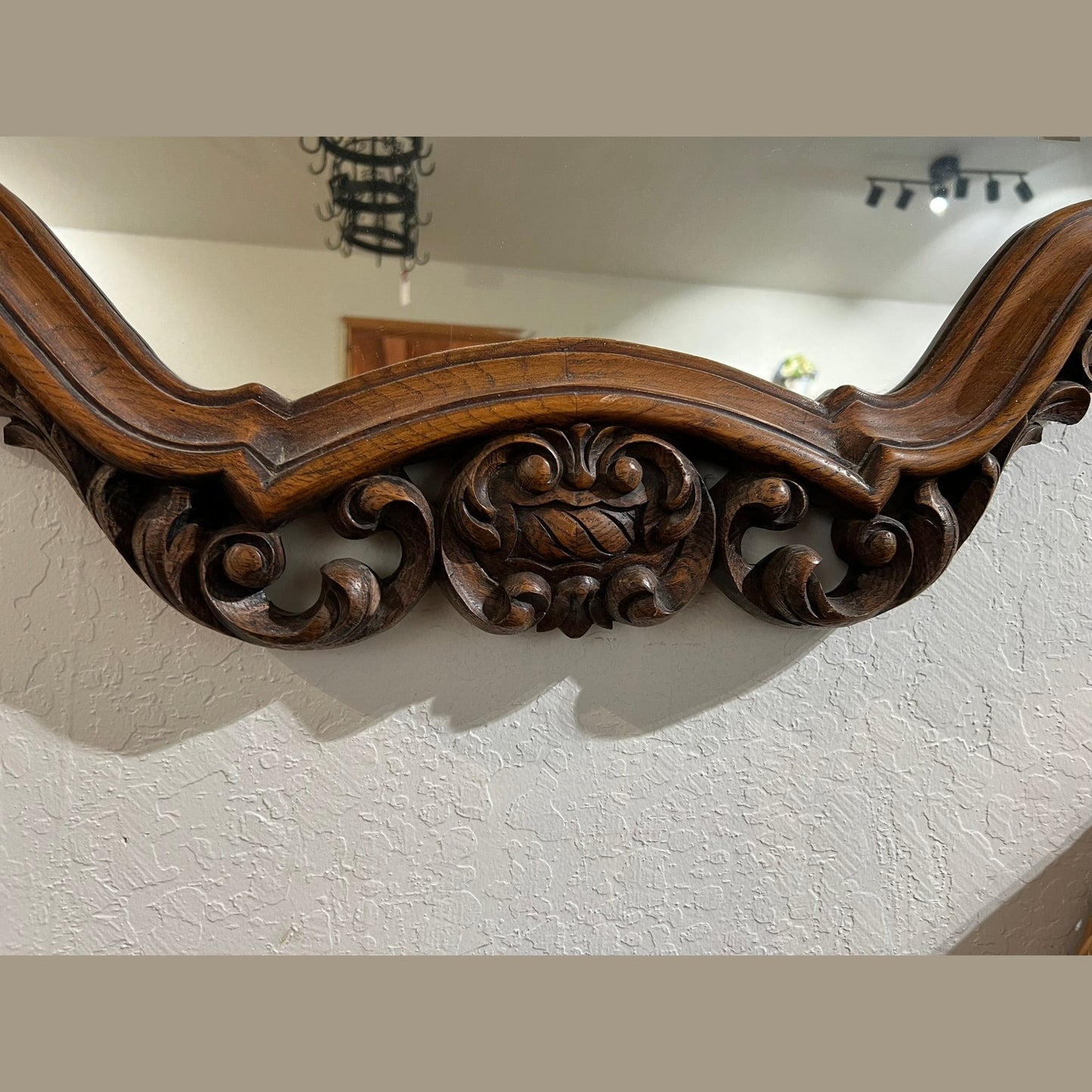 Large Vintage European Wood Mirror