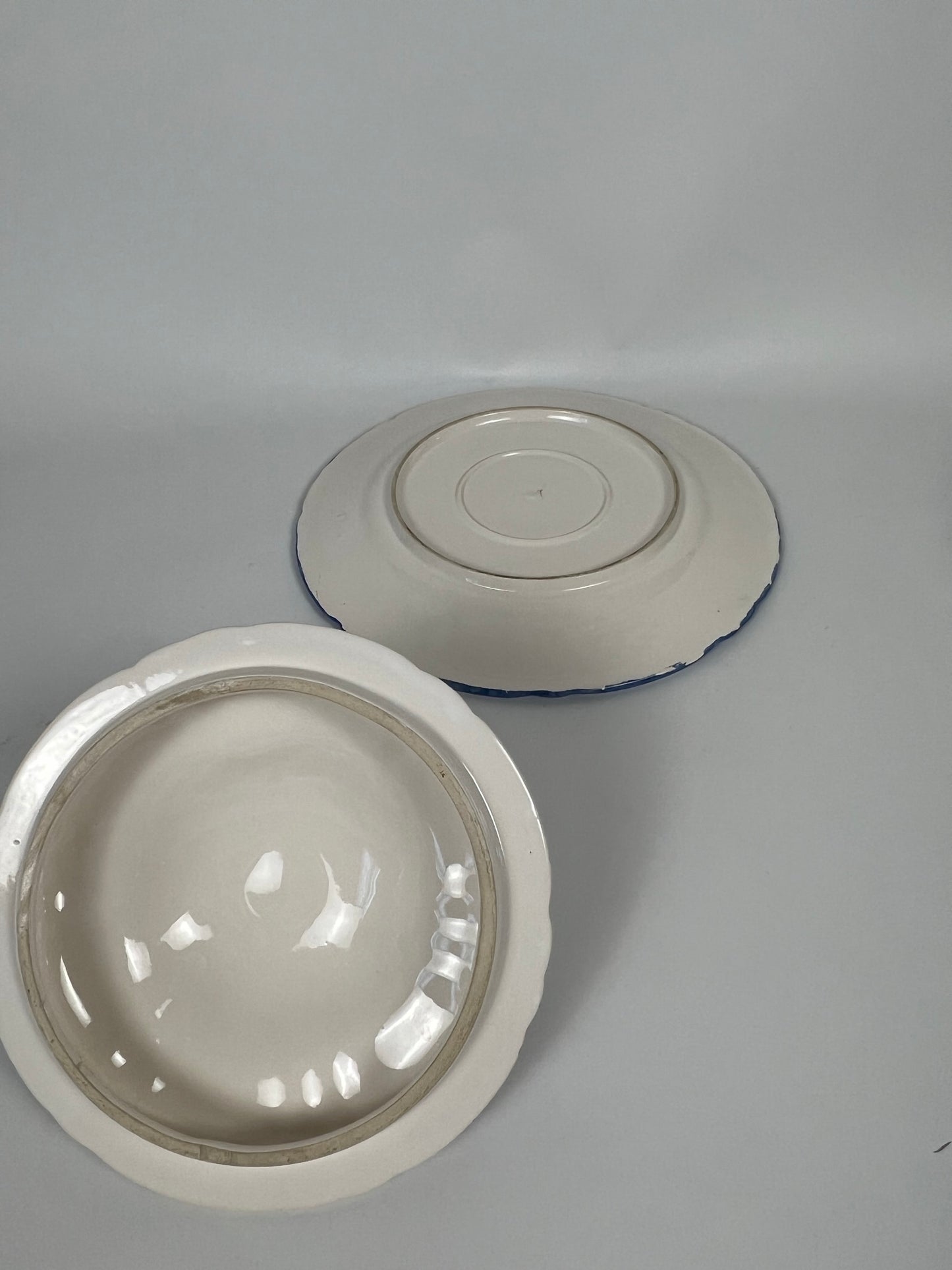 Tureen - Vintage European Dark Blue & White