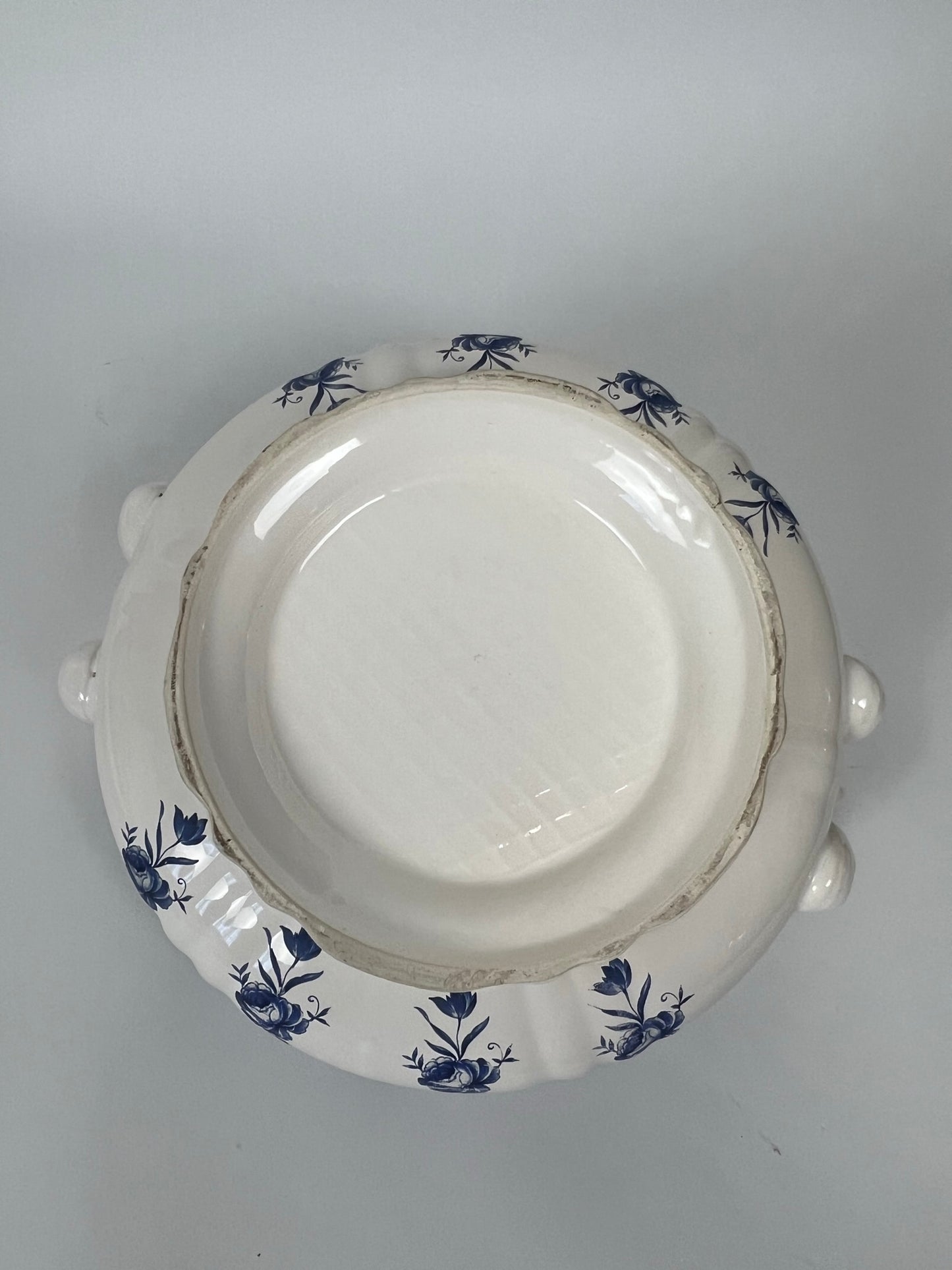 Tureen - Vintage European Dark Blue & White