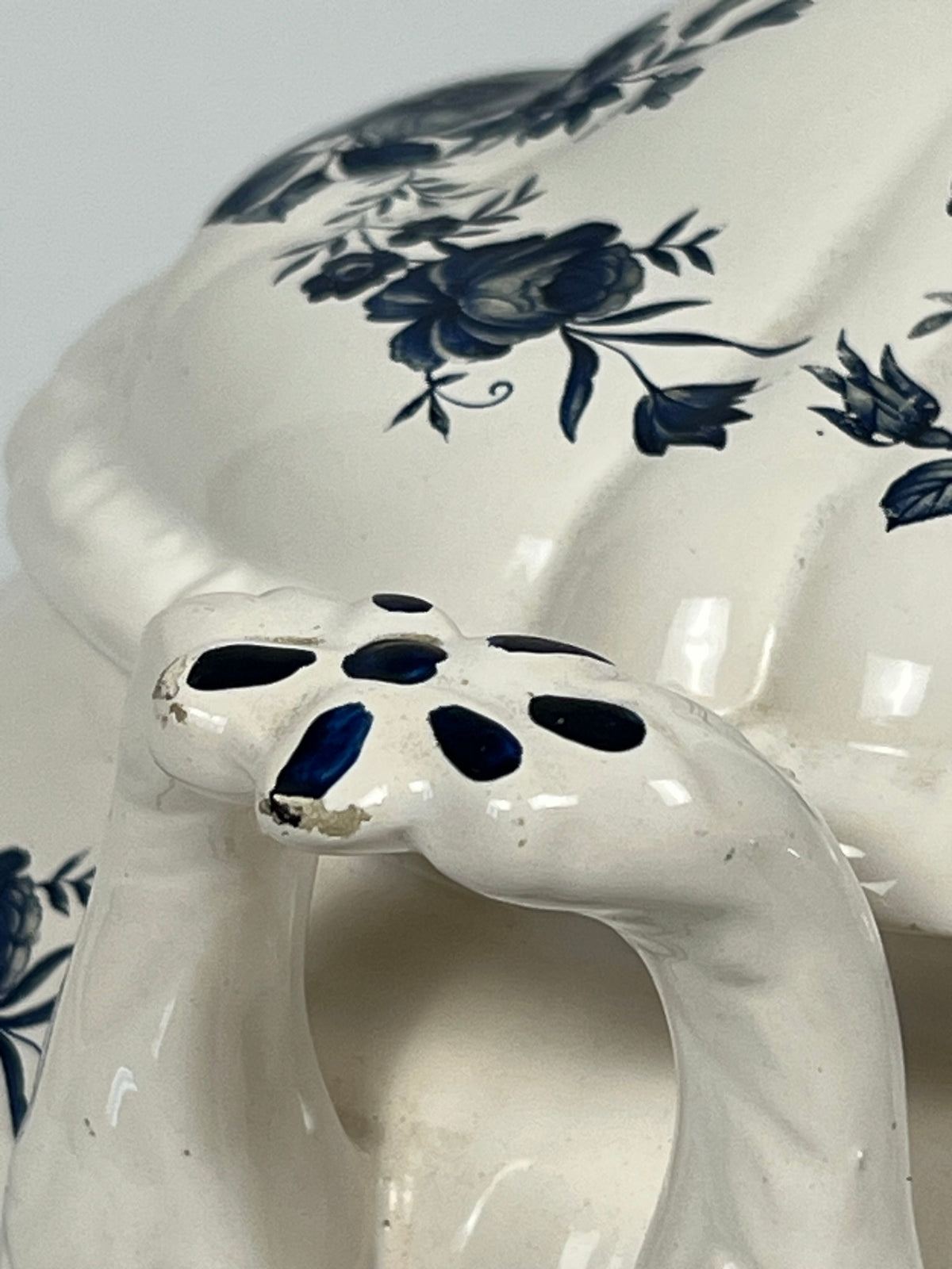 Tureen - Vintage European Dark Blue & White