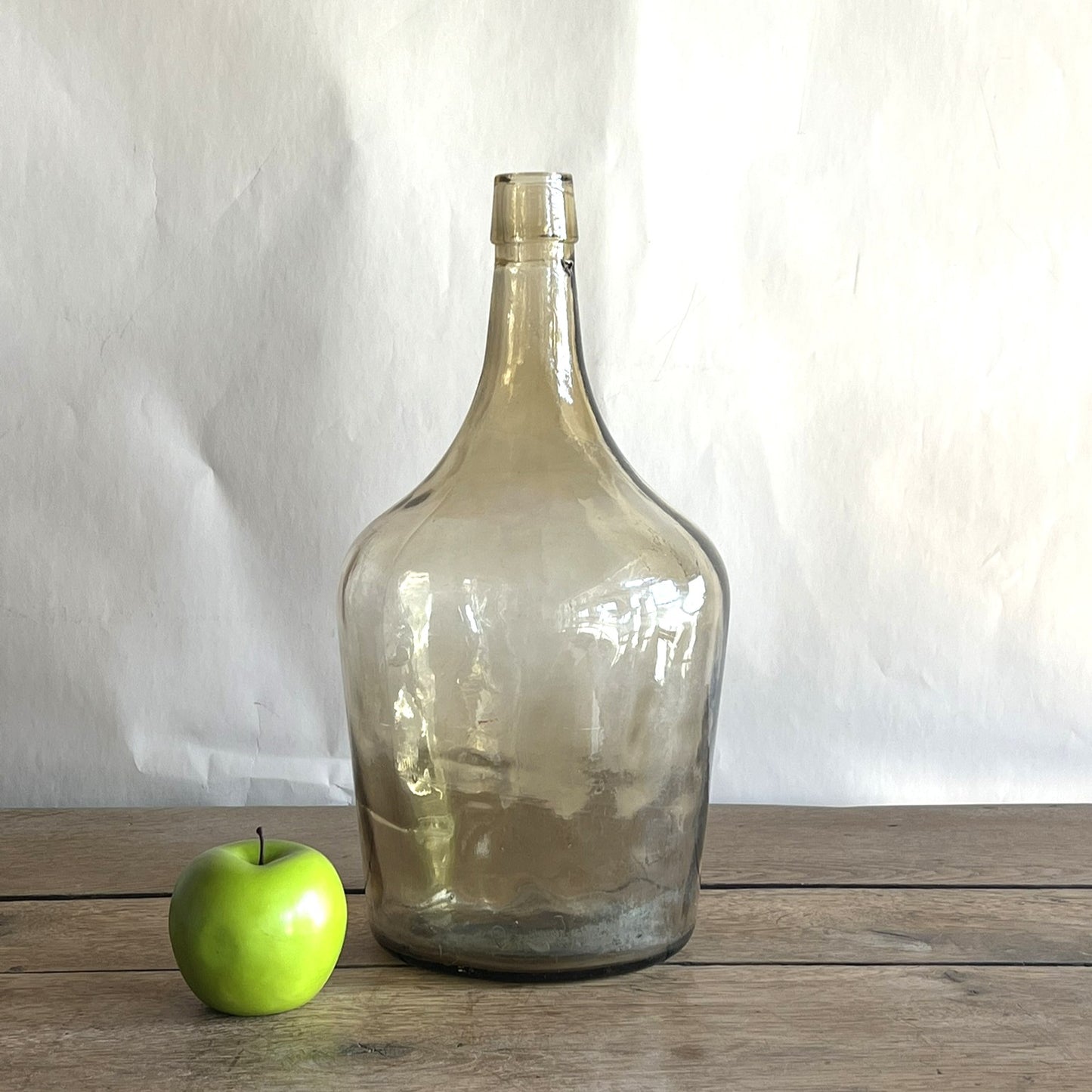 Vintage Small Eastern European Demijohn | Brown Handblown Glass Jug | Rustic Wine Bottle #313| Wabi-Sabi Decor | Statement Glass Vessel
