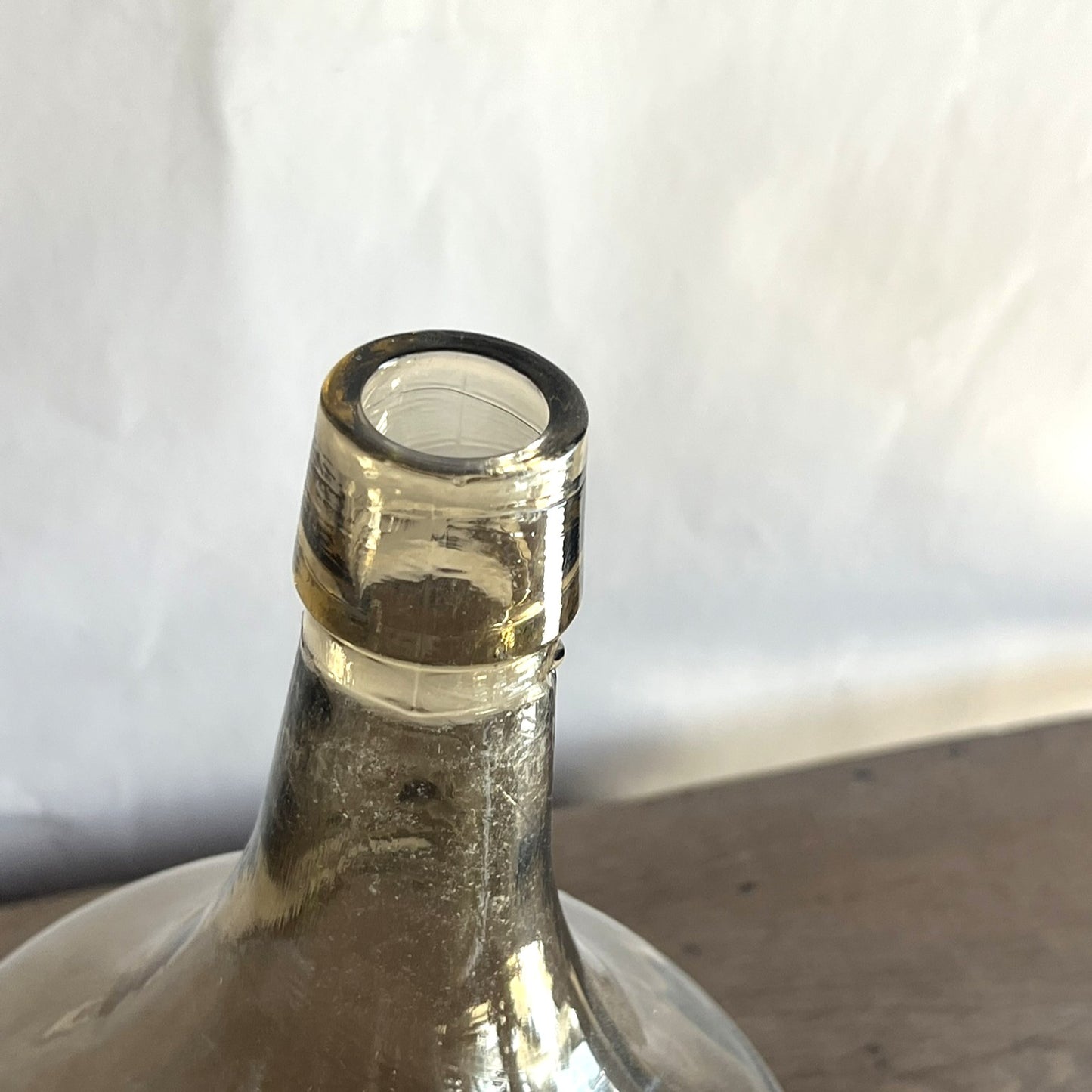 Vintage Small Eastern European Demijohn | Brown Handblown Glass Jug | Rustic Wine Bottle #313| Wabi-Sabi Decor | Statement Glass Vessel