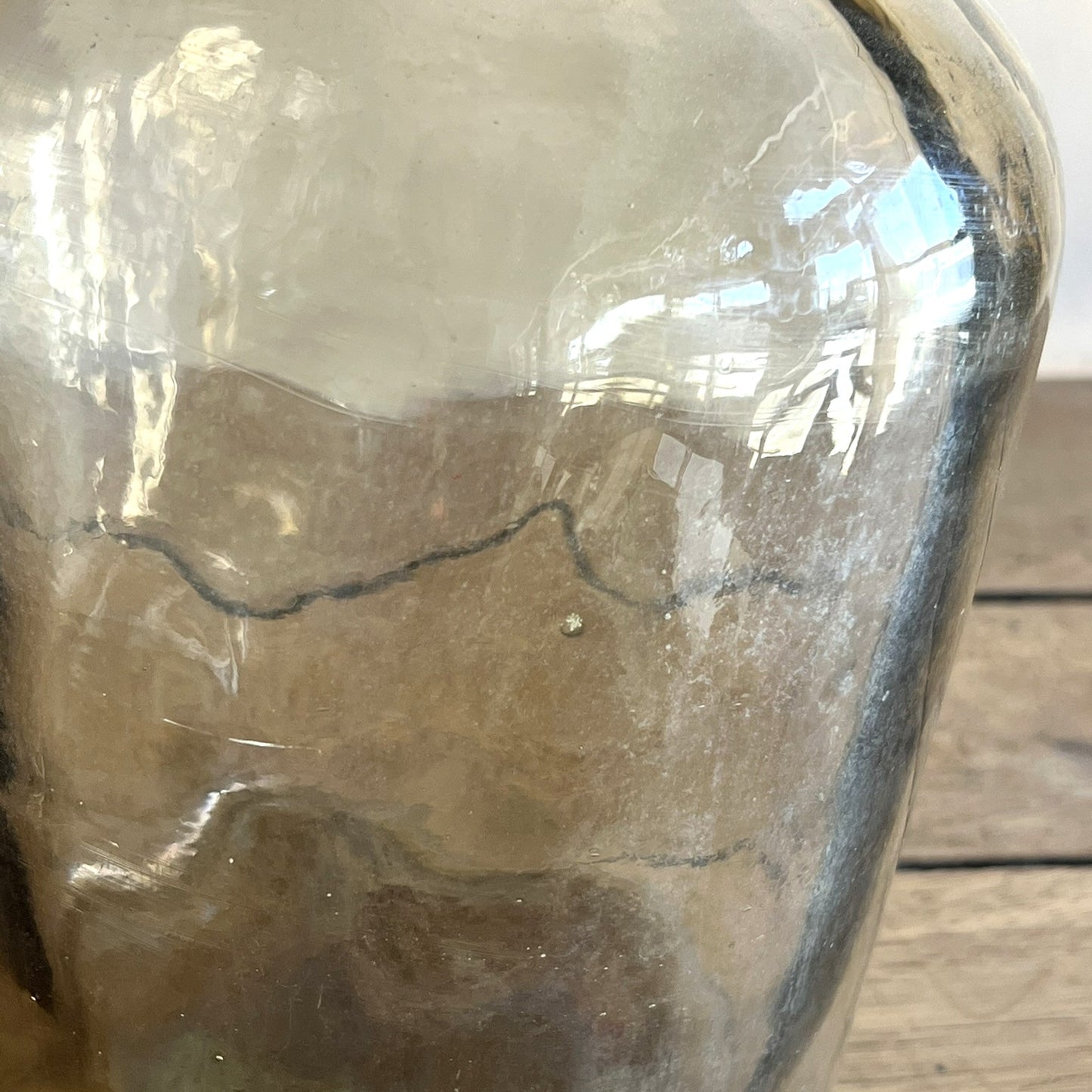 Vintage Small Eastern European Demijohn | Brown Handblown Glass Jug | Rustic Wine Bottle #313| Wabi-Sabi Decor | Statement Glass Vessel