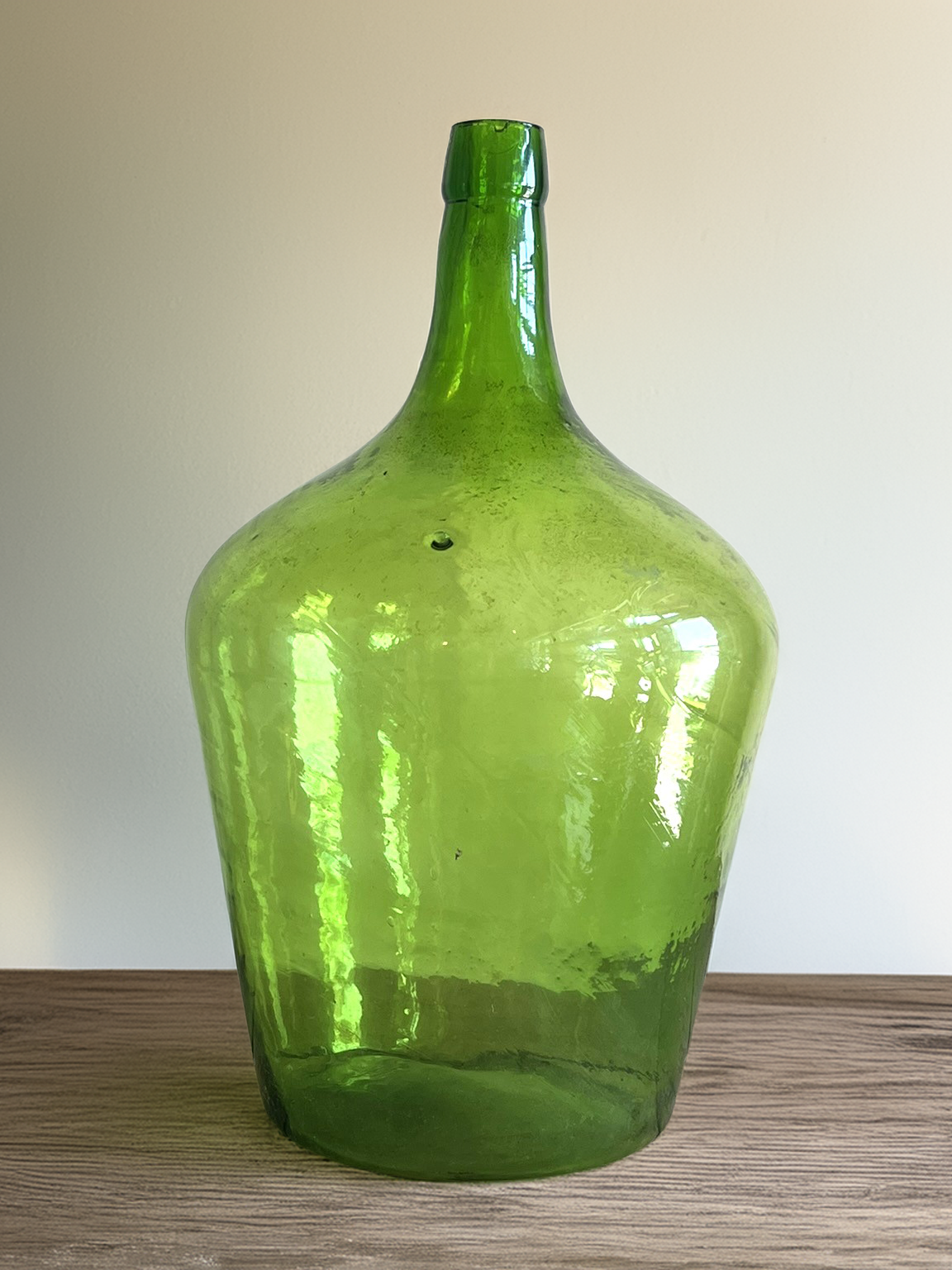 Demijohn - Vintage Large Bright Green Handblown #107