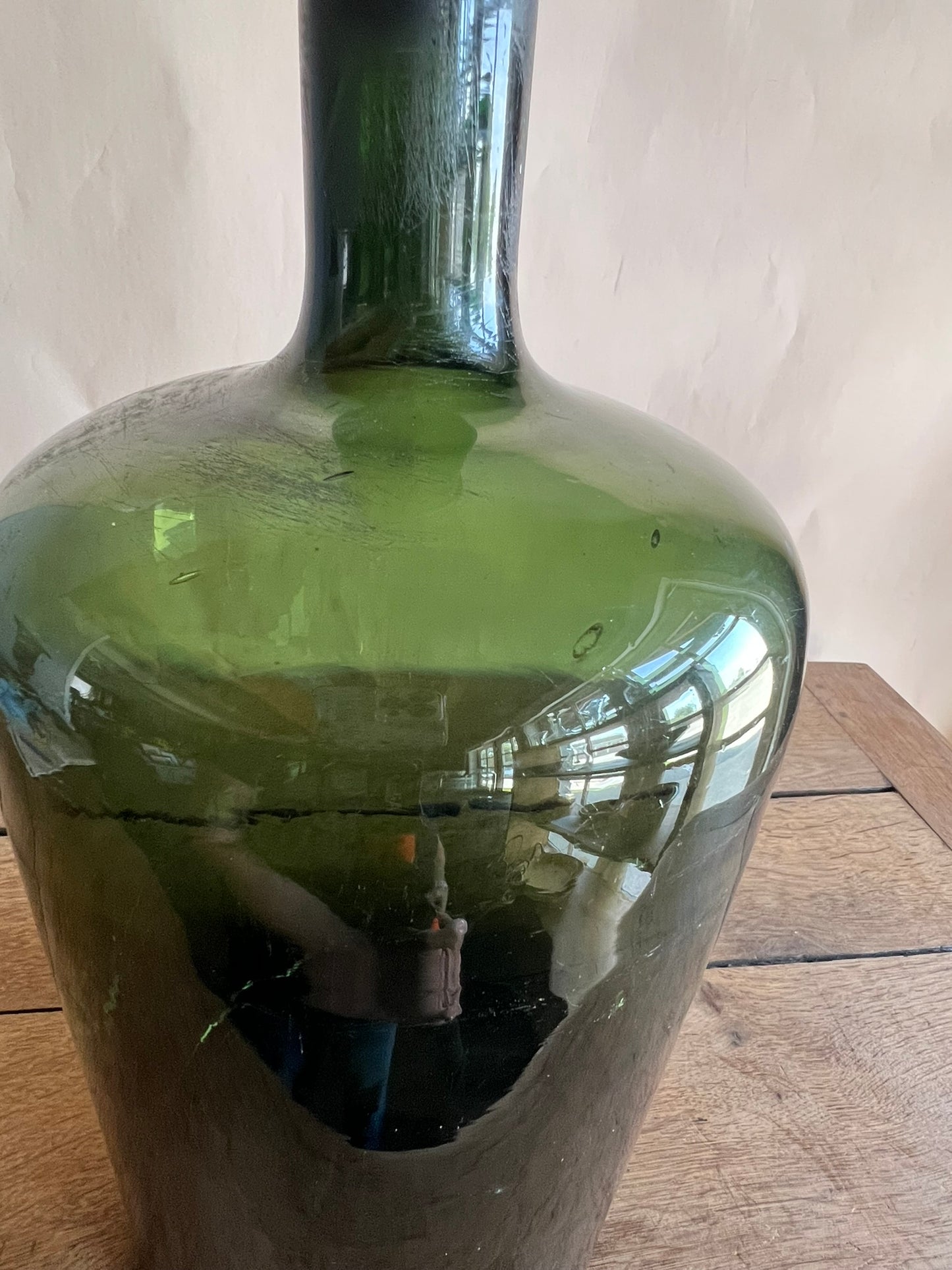 Vintage Medium Dark Green Glass Eastern European Demijohn
