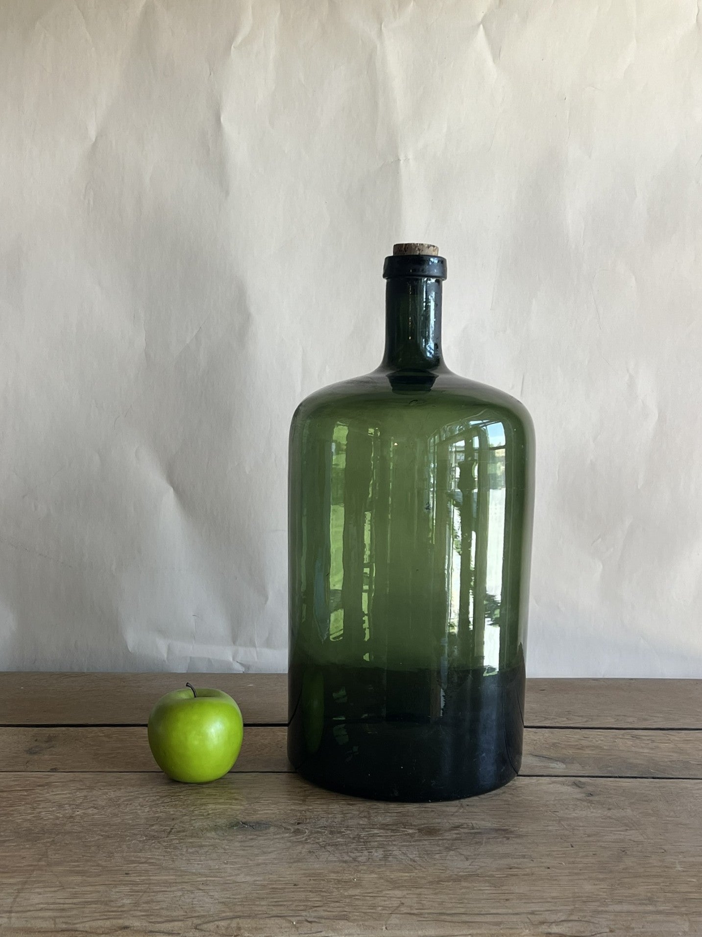 Vintage Medium Dark Green Glass Eastern European Demijohn