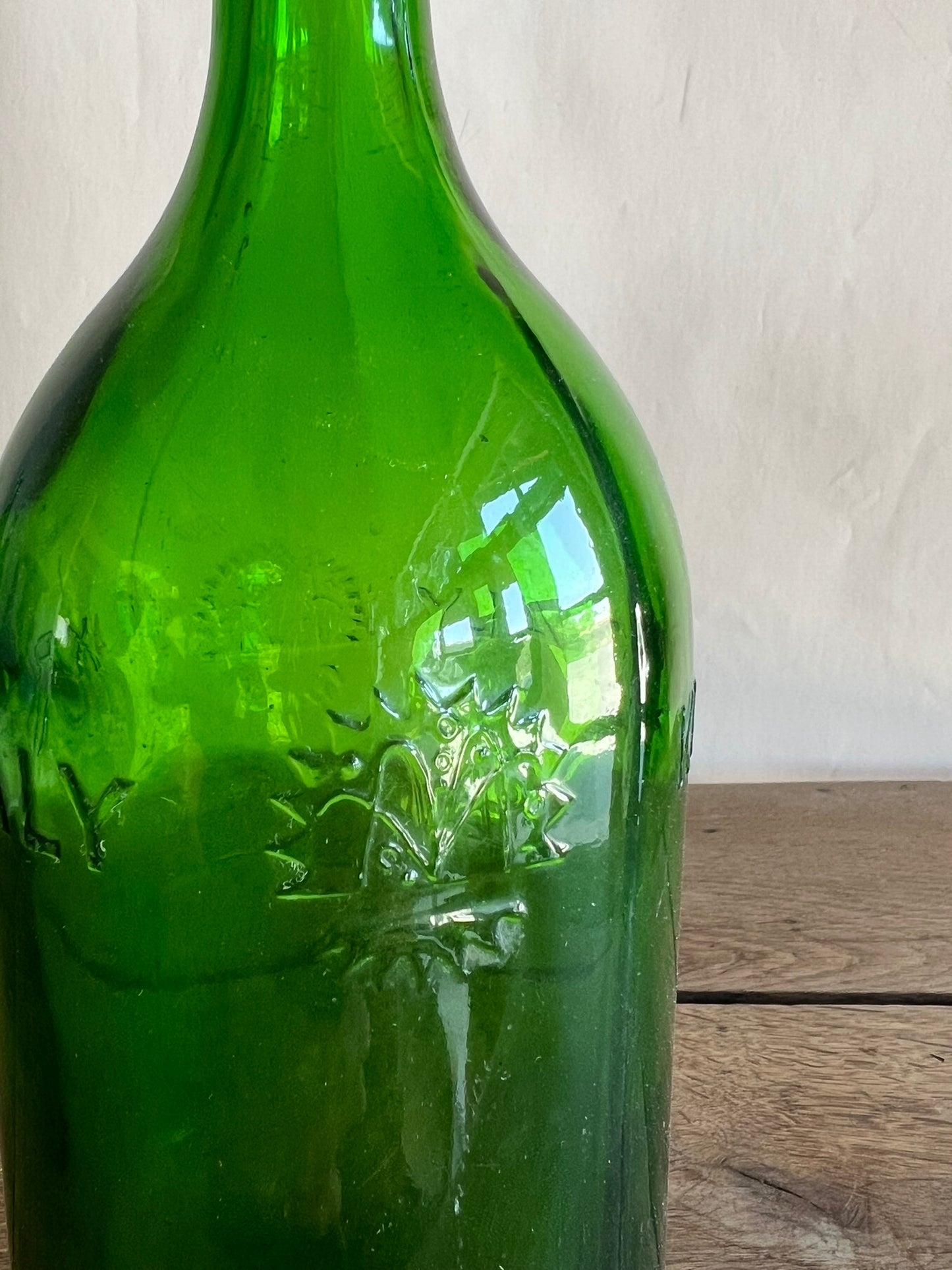 3 Vintage Hungarian Green Soda Bottles