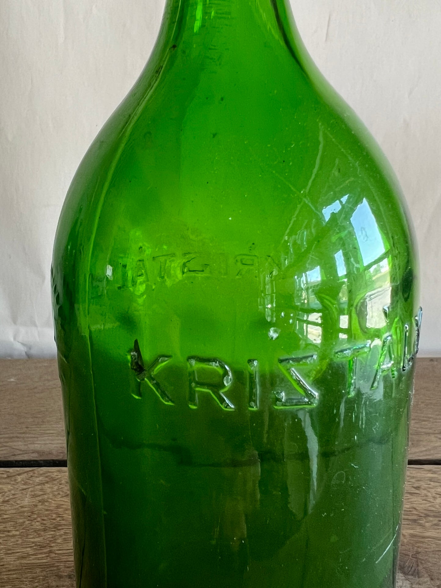 3 Vintage Hungarian Green Soda Bottles