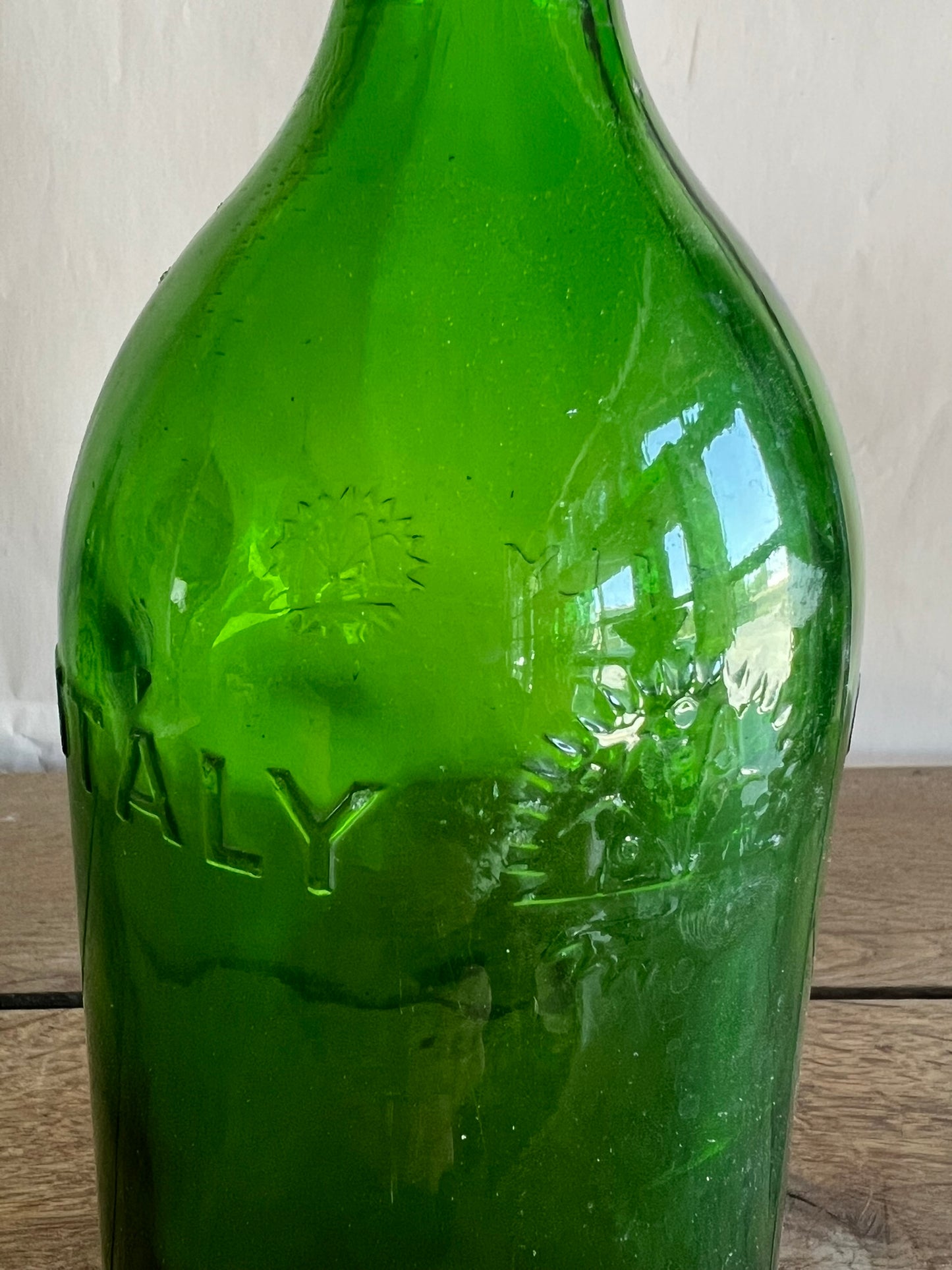3 Vintage Hungarian Green Soda Bottles