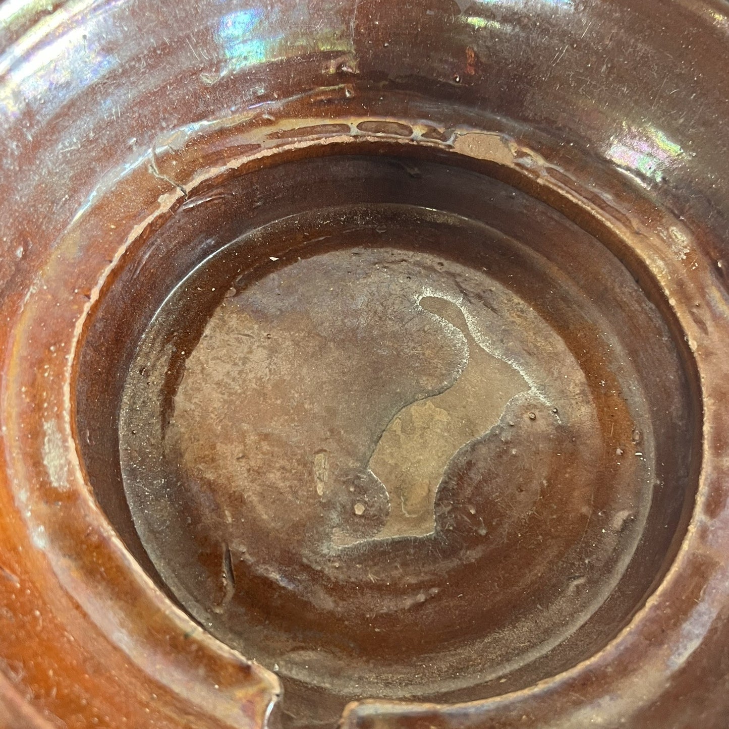 Antique French Terracotta Cream Separating Bowl – Rustic Farmhouse Pottery Centerpiece #403