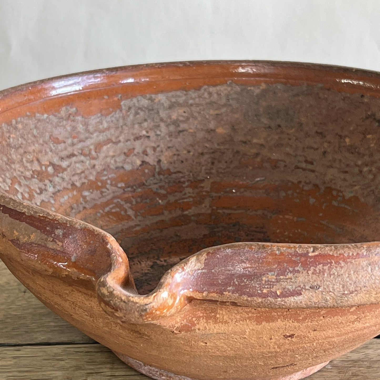 Antique French Terracotta Tian Cream Separating Bowl #398