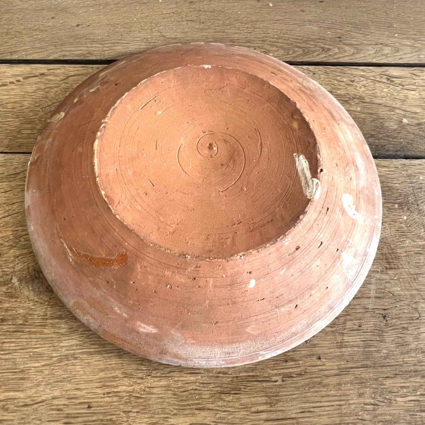 Antique French Terracotta Plate – Rustic Glazed Farmhouse Pottery #11
