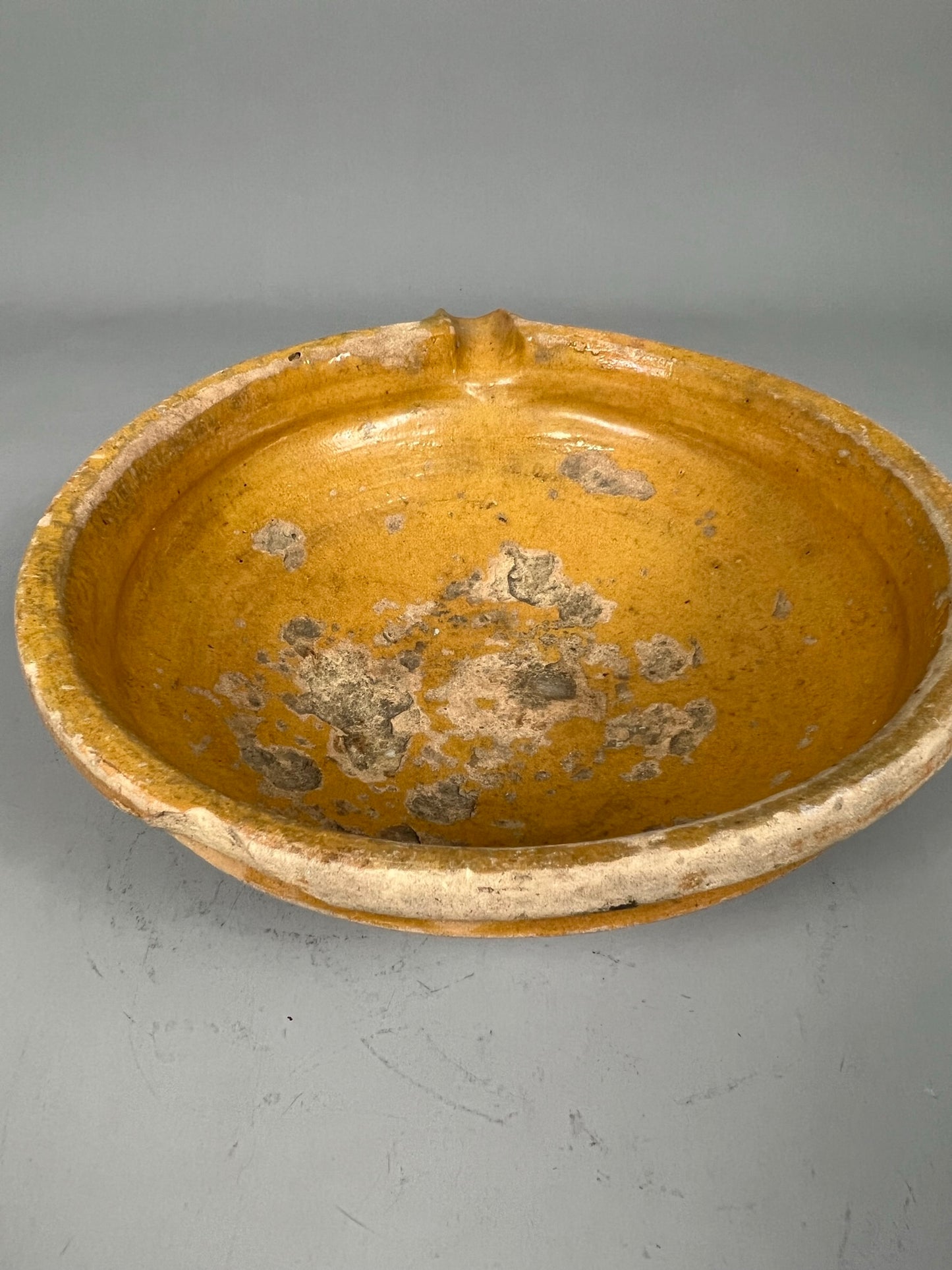 Antique French Terracotta Creamer Bowl