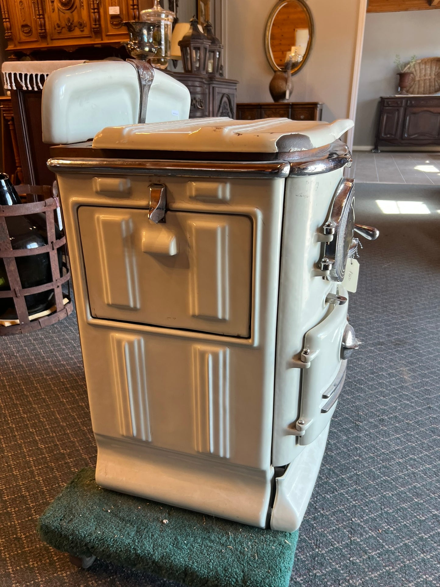 Vintage Belgian Cast Iron Apartment Stove
